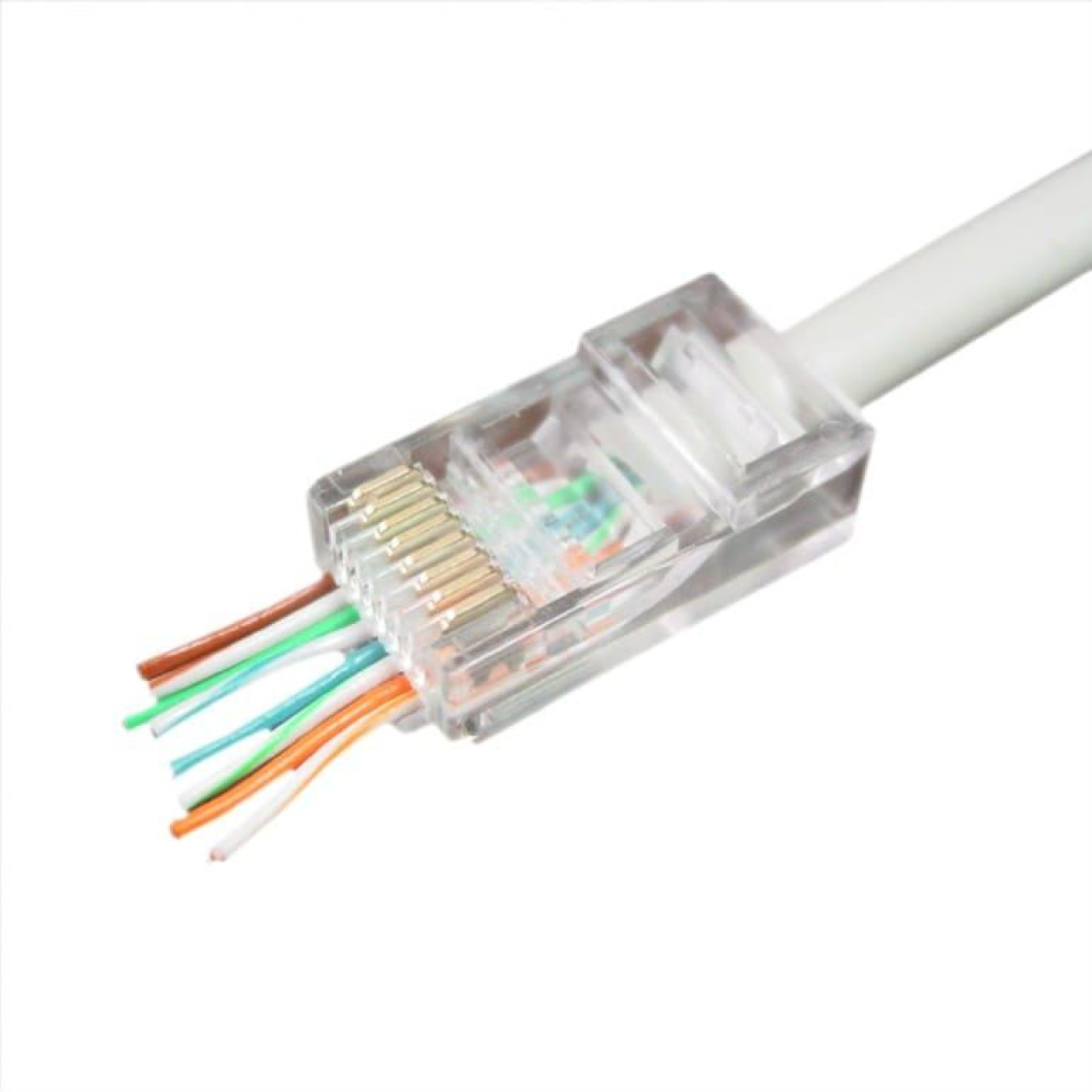 Коннектор RJ 45 Cablexpert (LC-PTU-01/100) со сквозными отверстиями (100 шт/уп)