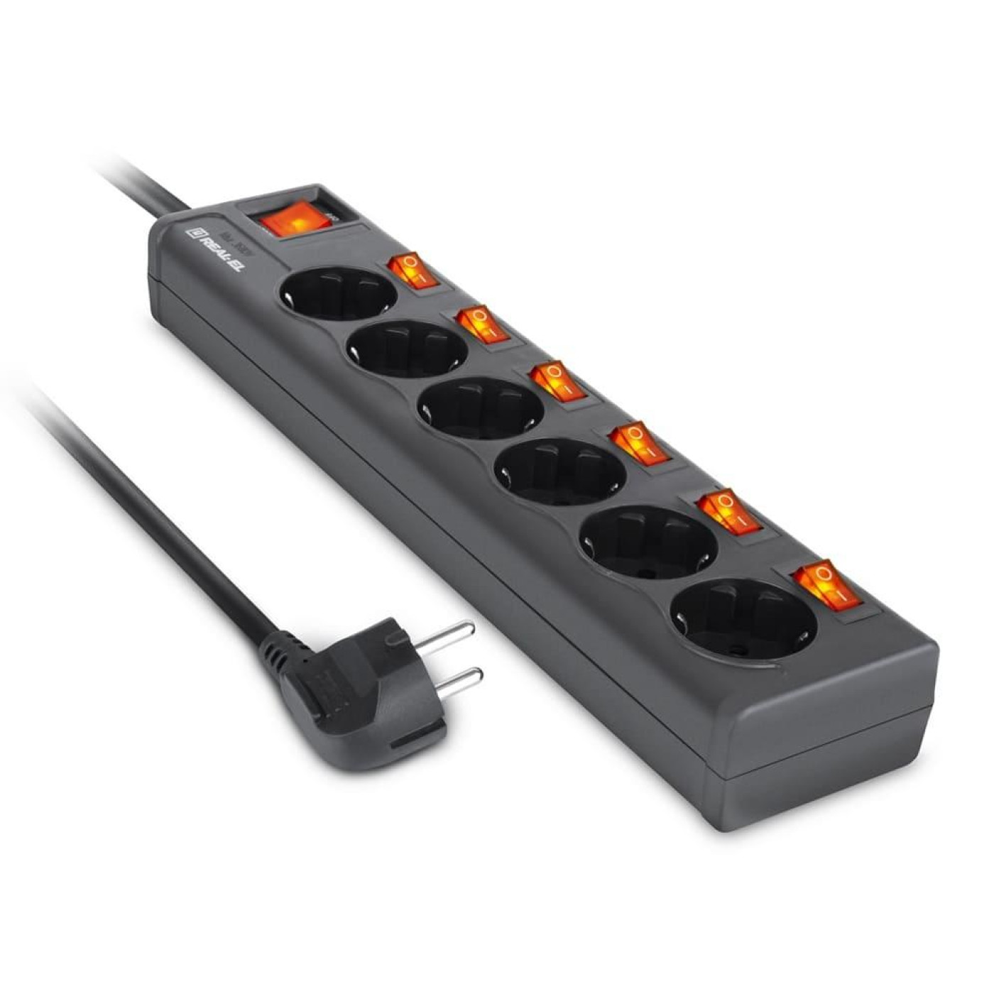 Сетевой фильтр RS-6 EXTRA 5,0m черный UAH (EL122300003)