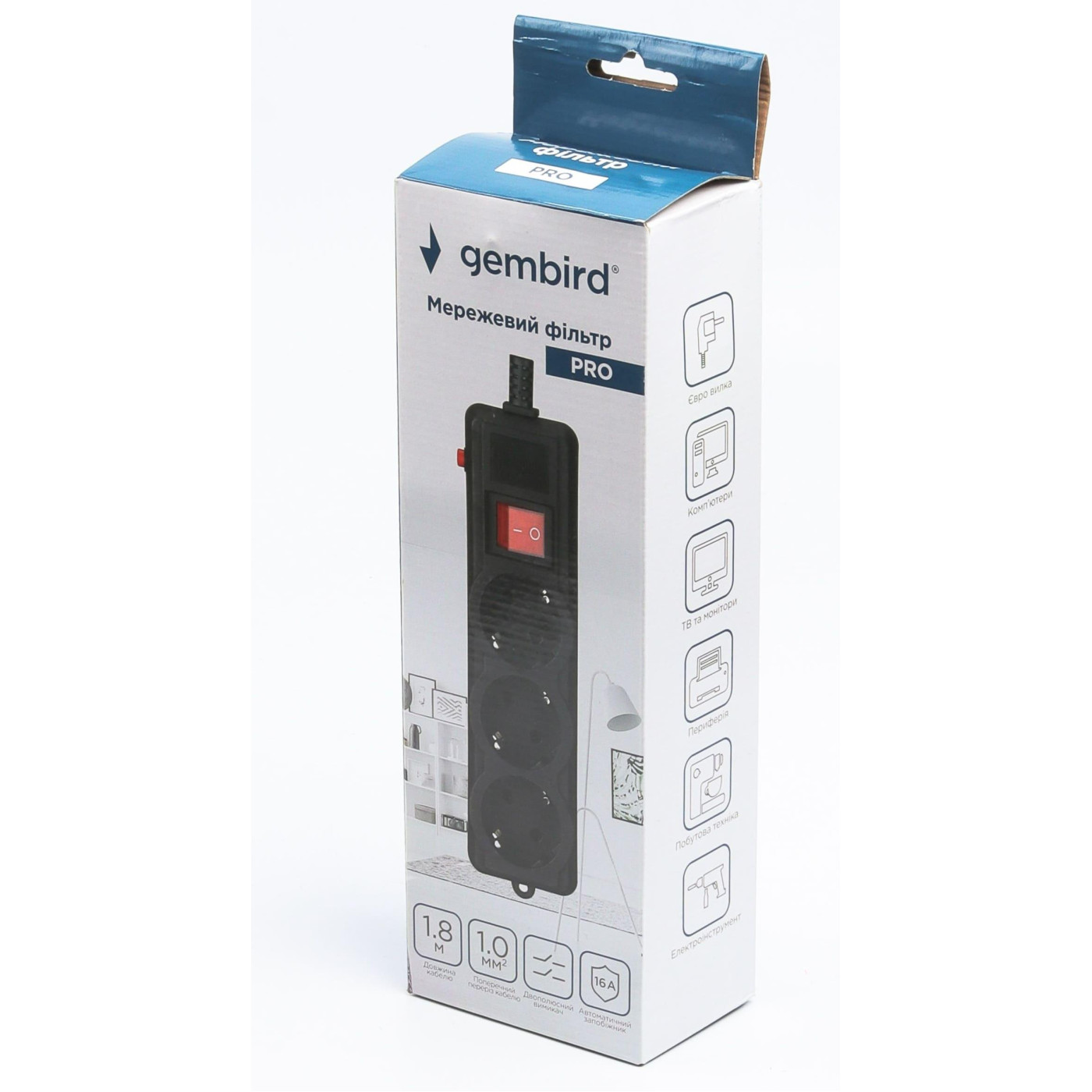 Сетевой фильтр SPG3-G-6B-PRO, 3 розетки (SPG3-G-6B-PRO)