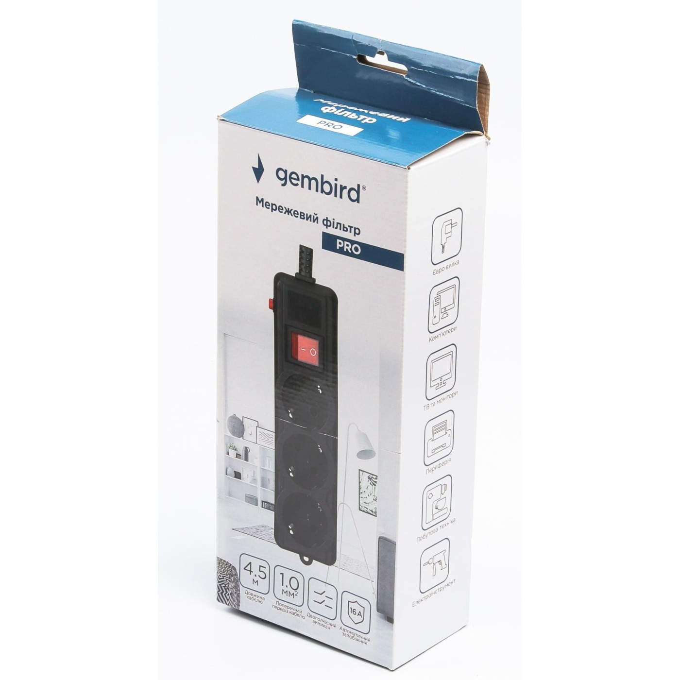 Сетевой фильтр SPG3-G-15B-PRO, 3 розетки (SPG3-G-15B-PRO)