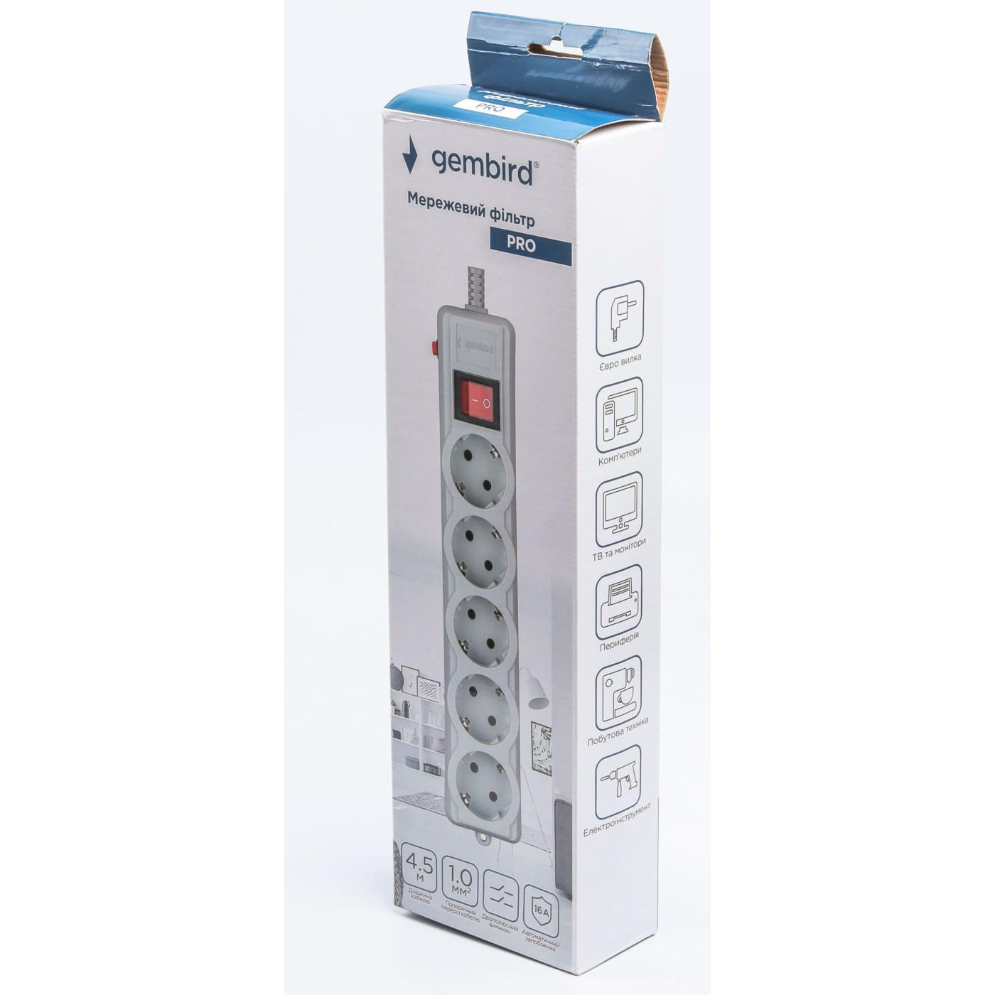 Сетевой фильтр iрий, SPG5-G-15G-PRO, 5 розеток (SPG5-G-15G-PRO)