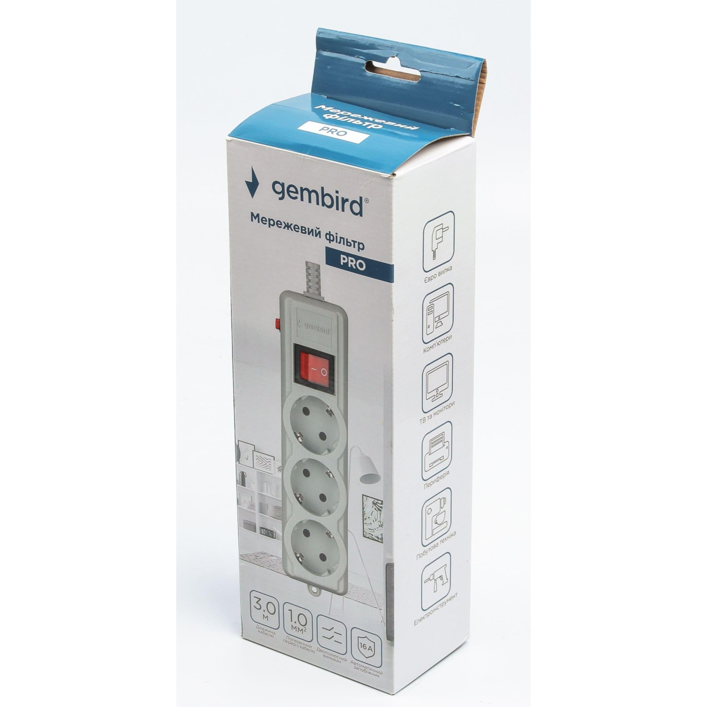 Сетевой фильтр iрий, SPG3-G-10G-PRO, 3 розетки (SPG3-G-10G-PRO)