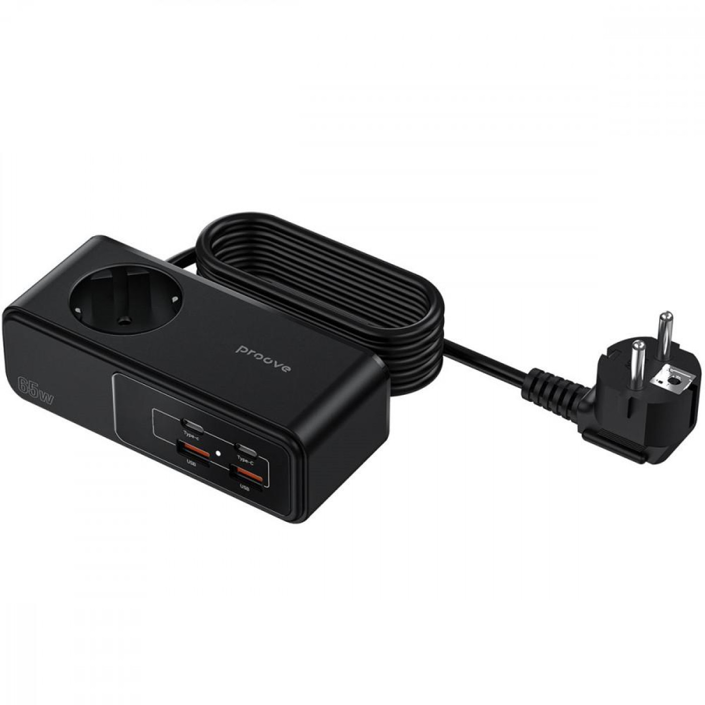Сетевой фильтр Proove Homester Pro 65W (AC + 2xType-C + 2xUSB) 1.5m black (PSHP25002201)