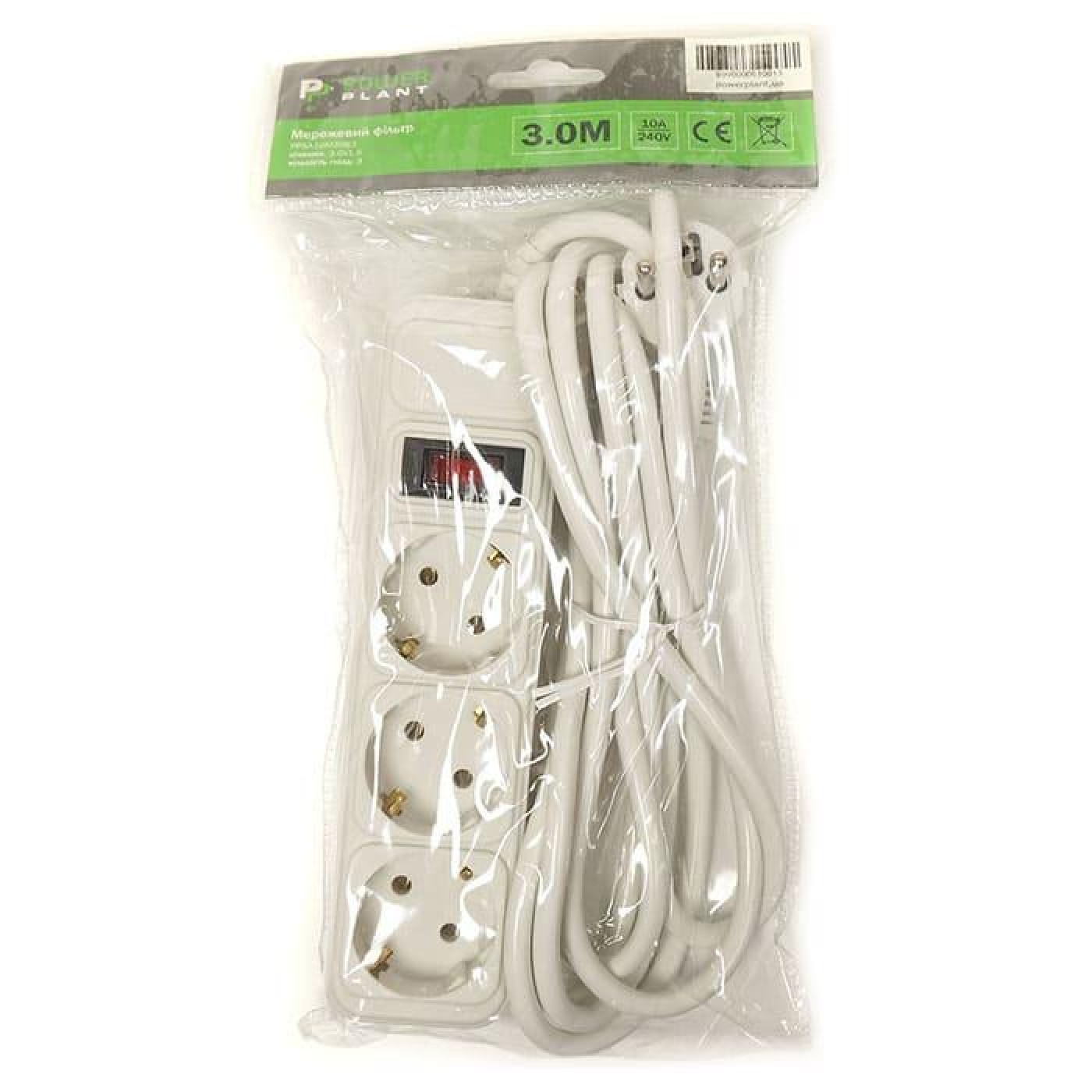 Сетевой фильтр JY-1054/3 3 розети, 3 м, белый (PPSA10M30S3)