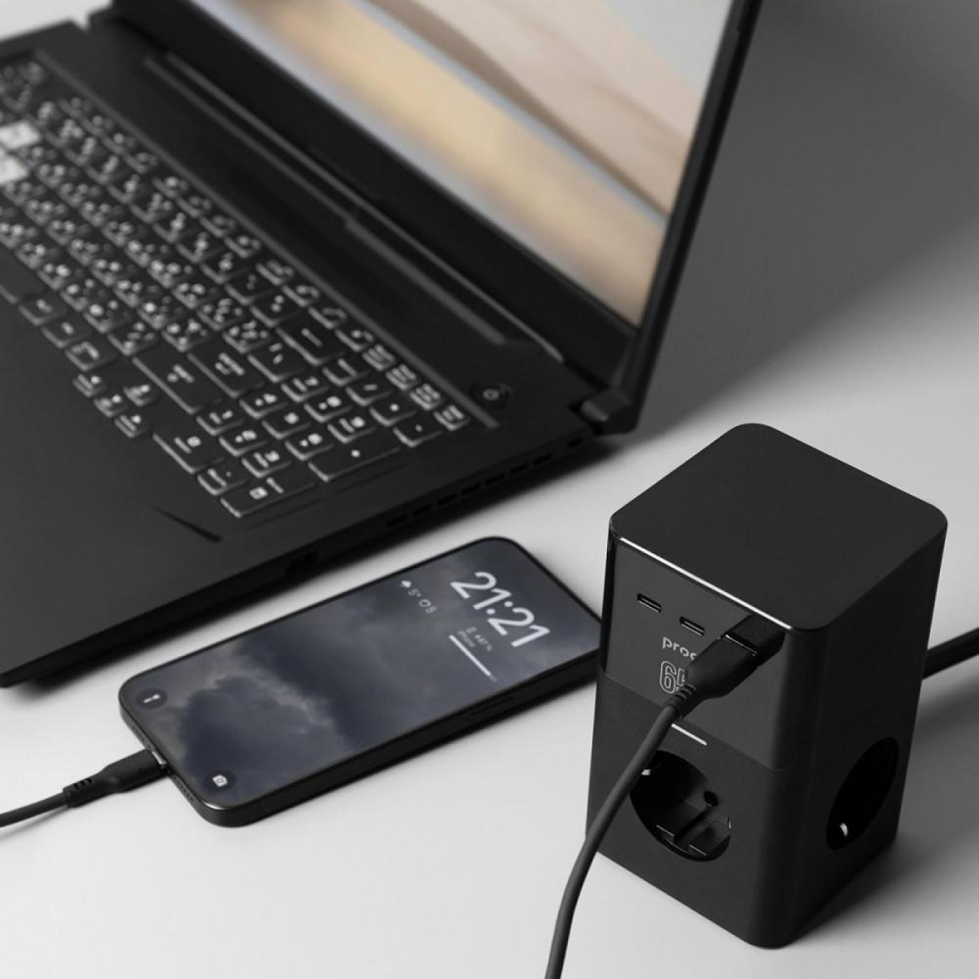 Сетевой фильтр Proove Power Cube 65W (3xAC + 2xType-C + 1xUSB) 1.5m black (PSPC36801201)