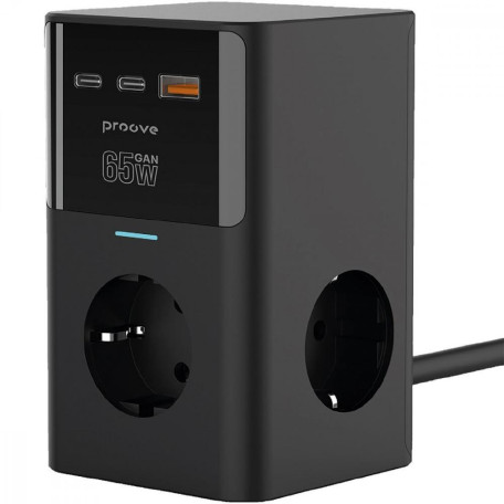 Сетевой фильтр Proove Power Cube 65W (3xAC + 2xType-C + 1xUSB) 1.5m black (PSPC36801201)