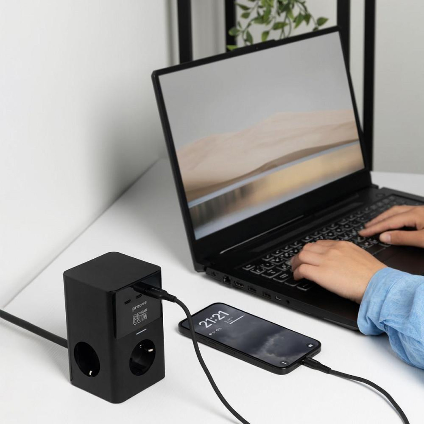 Сетевой фильтр Proove Power Cube 65W (3xAC + 2xType-C + 1xUSB) 1.5m black (PSPC36801201)