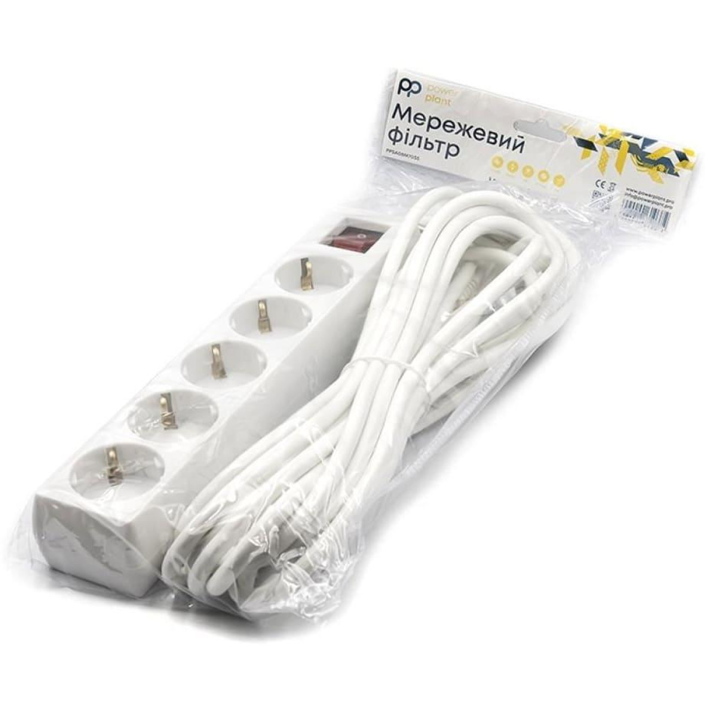 Сетевой фильтр JY-1052/7 5 розеток, 7 м, белый, пакет (PPSA08M70S5)