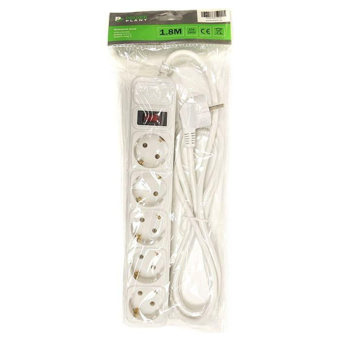 Сетевой фильтр JY-1056/1.8 5 розеток, 1.8 м, белый (PPSA10M18S5)