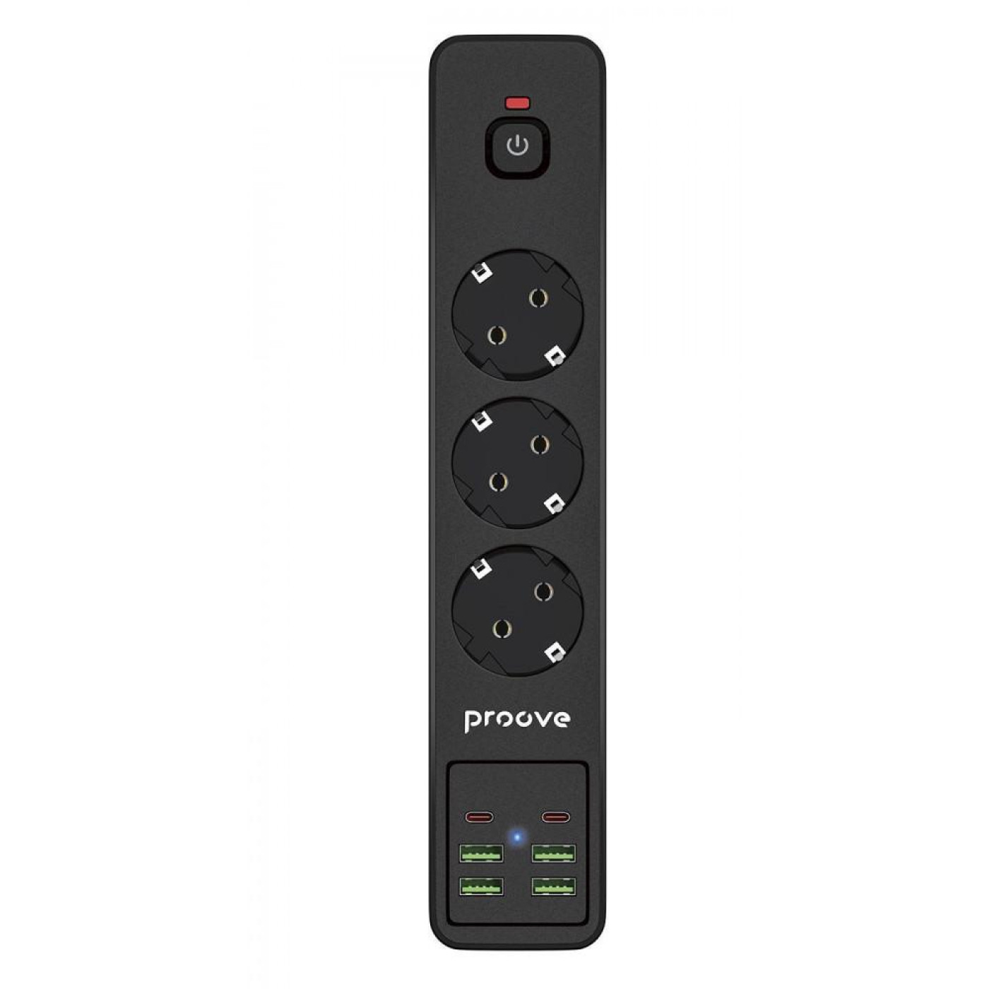 Сетевой фильтр Proove Power Strip P-03 (3 розетки + 4 USB + 2 Type-C) 2М black (PSP342420001)
