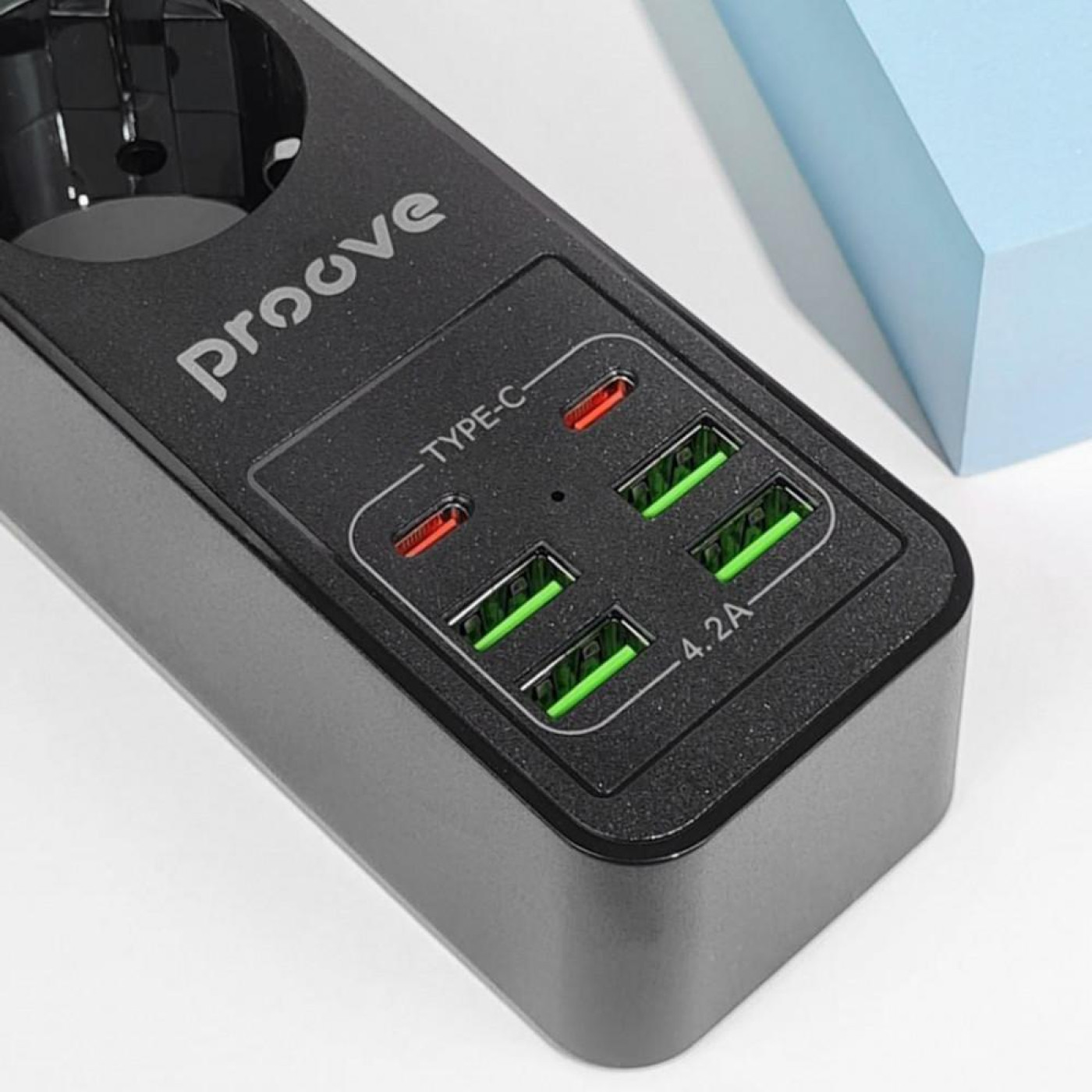 Сетевой фильтр Proove Power Strip P-03 (3 розетки + 4 USB + 2 Type-C) 2М black (PSP342420001)