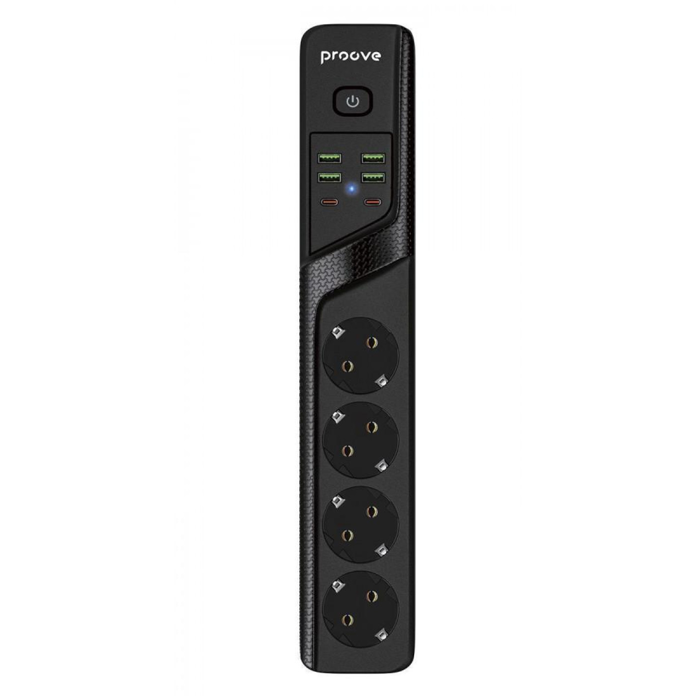 Сетевой фильтр Proove Power Strip P-04 (4 розетки + 4 USB + 2 Type-C) 2М black (PSP442420001)