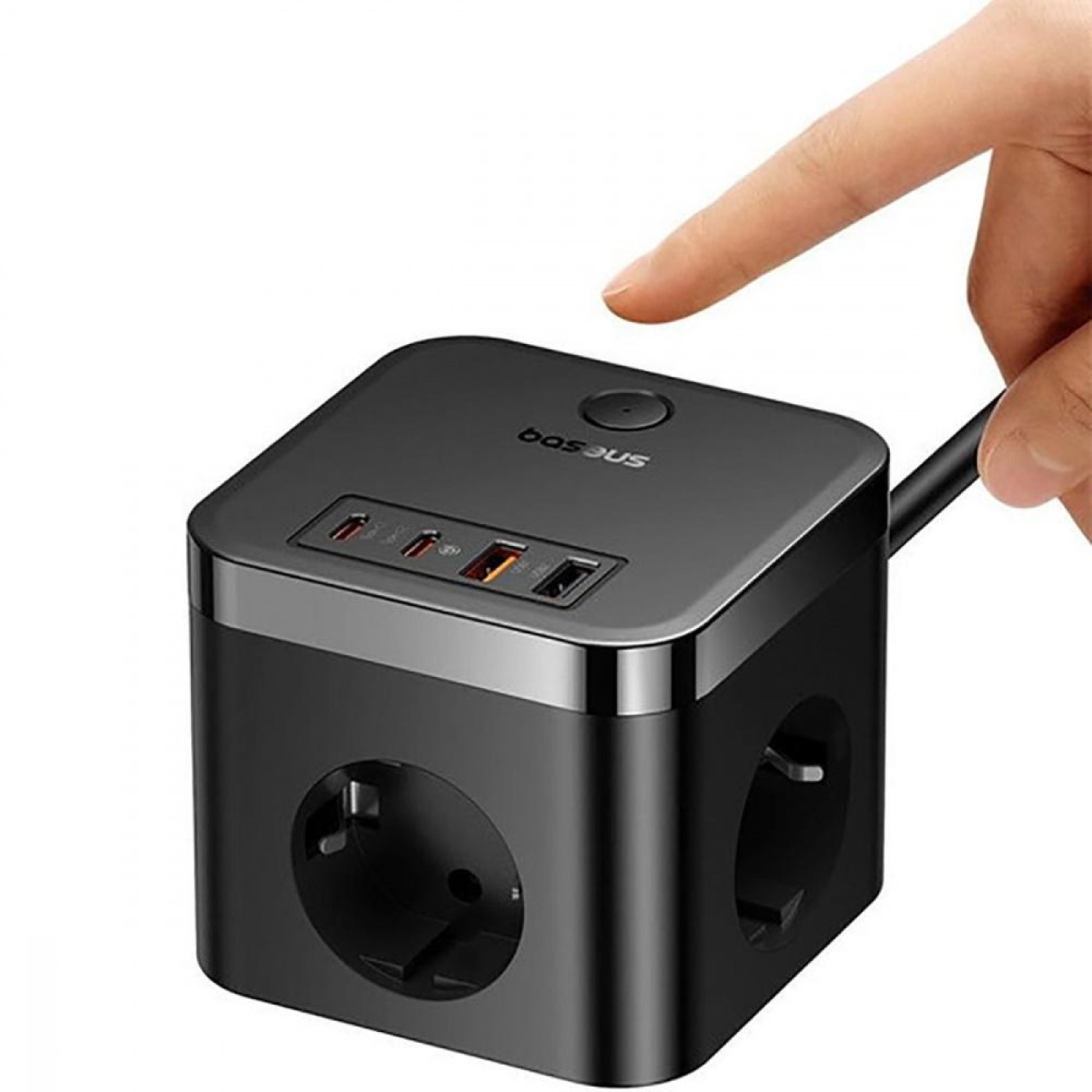 Сетевой фильтр PowerCombo Cube Power Strip 3xAC+2xUSB+2xType-C 30W (1.5m) black (E00066400117-00)