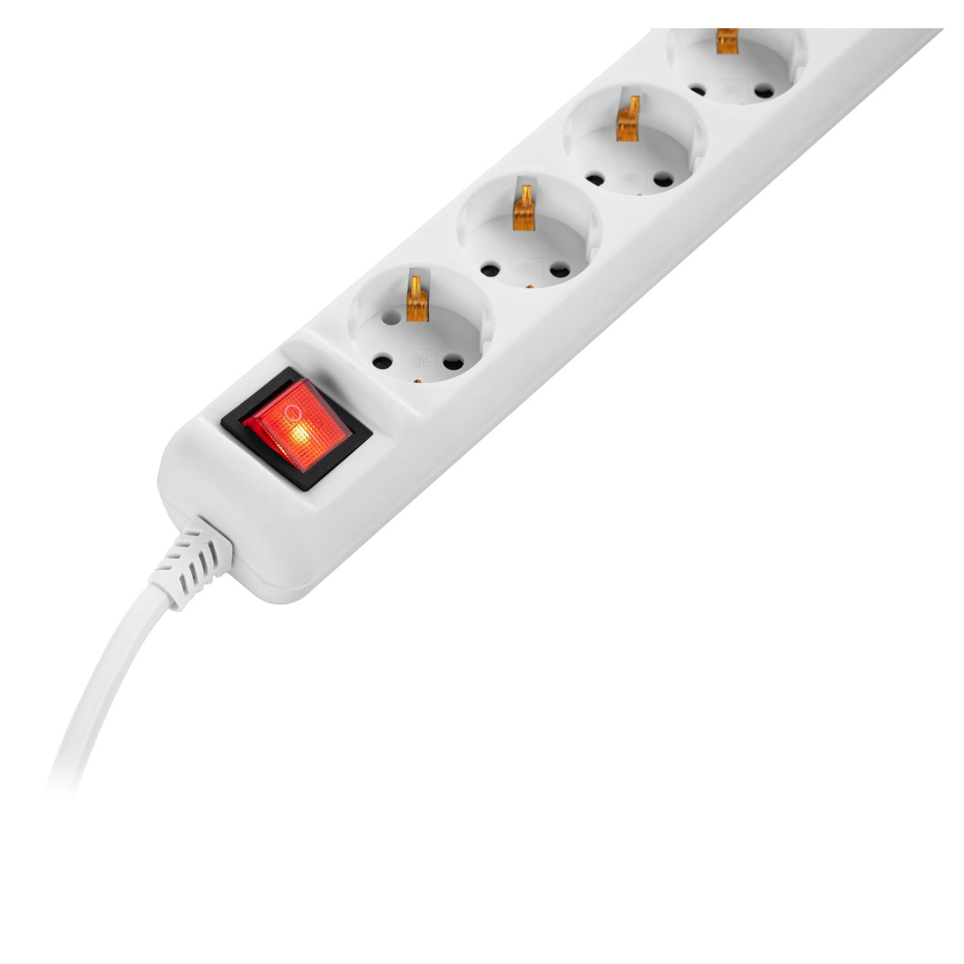 Сетевой фильтр 5XSchuko з вимикачем, 3G*1.5мм, 1.5м, white (2E-U05ESM1.5)