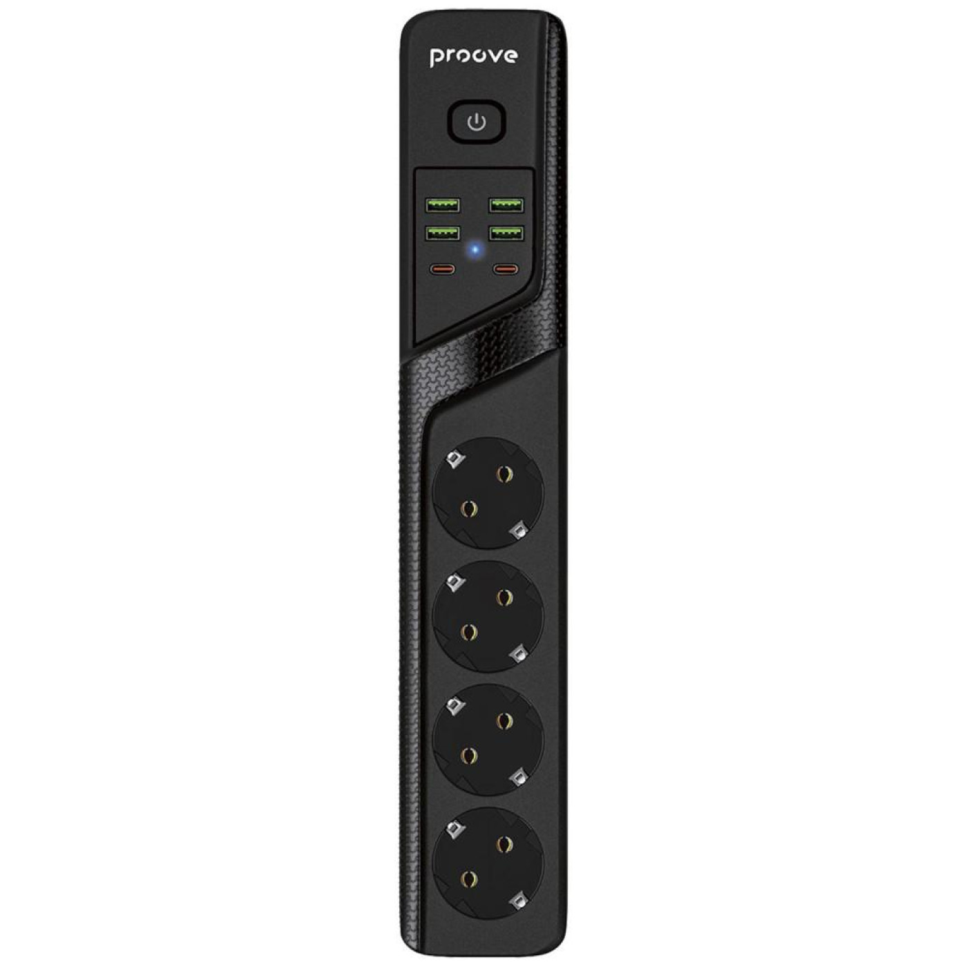 Сетевой фильтр Proove Power Strip P-04 (4 розетки + 4 USB + 2 Type-C) 3M black (PSP442430001)