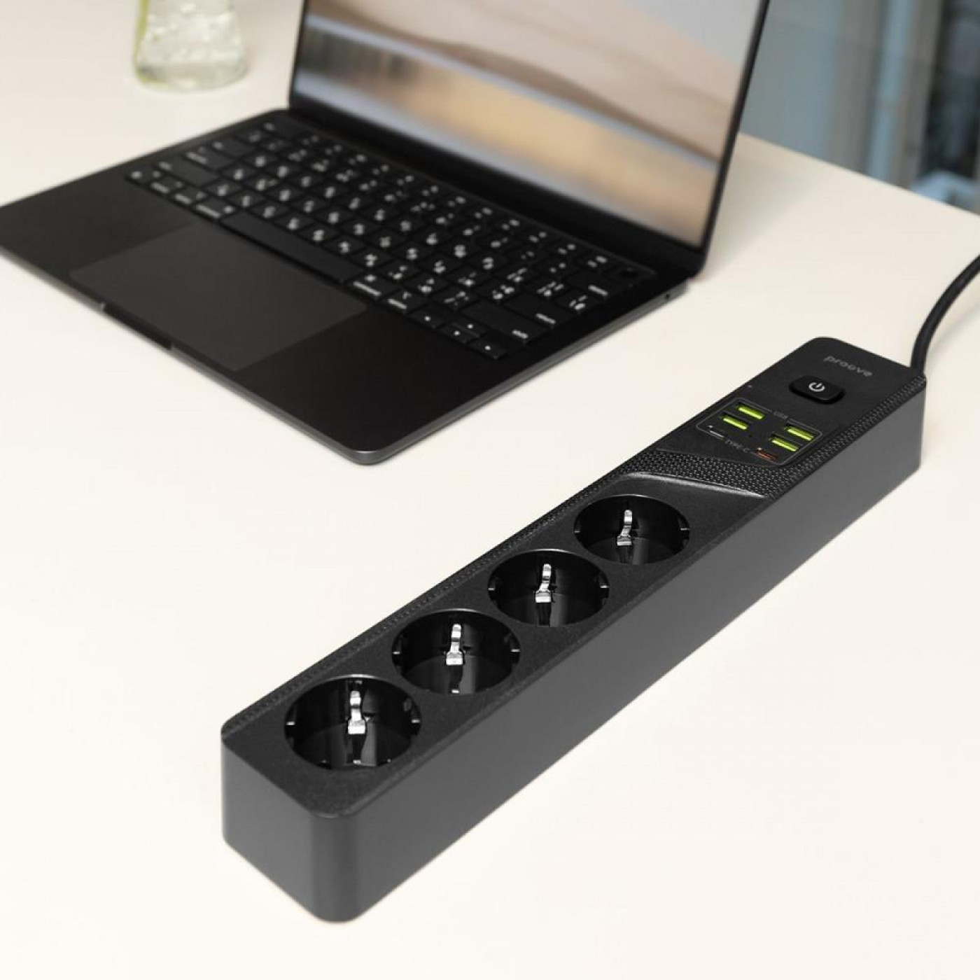 Сетевой фильтр Proove Power Strip P-04 (4 розетки + 4 USB + 2 Type-C) 3M black (PSP442430001)