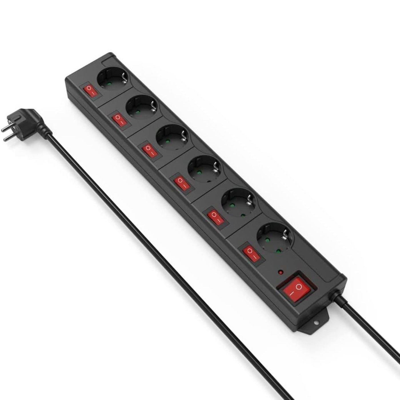 Сетевой фильтр 6-Way Power Strip Black, 6 розеток, 1.4м (00223158)