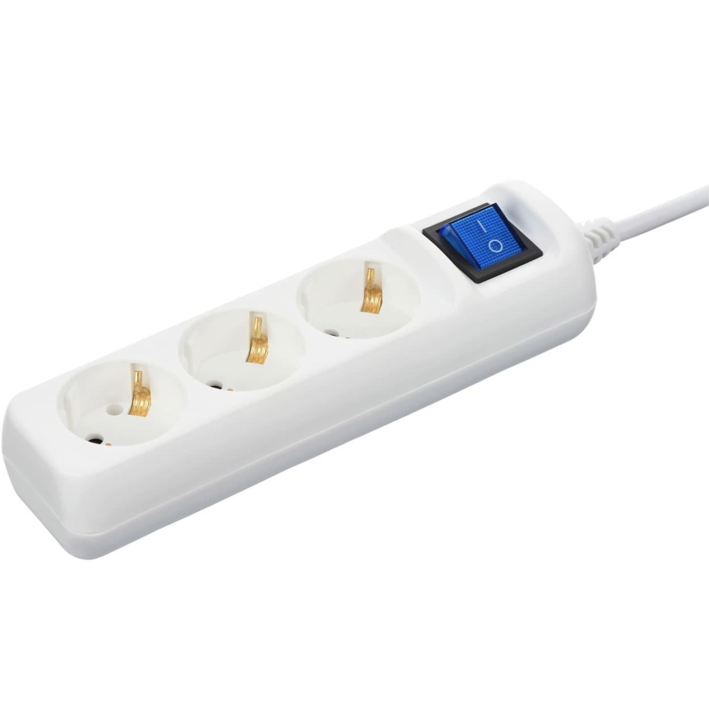 Сетевой фильтр 3хТип F, 3х1.5мм кв, 16A, 1.5м, билий (2E-U03ESM1.5)