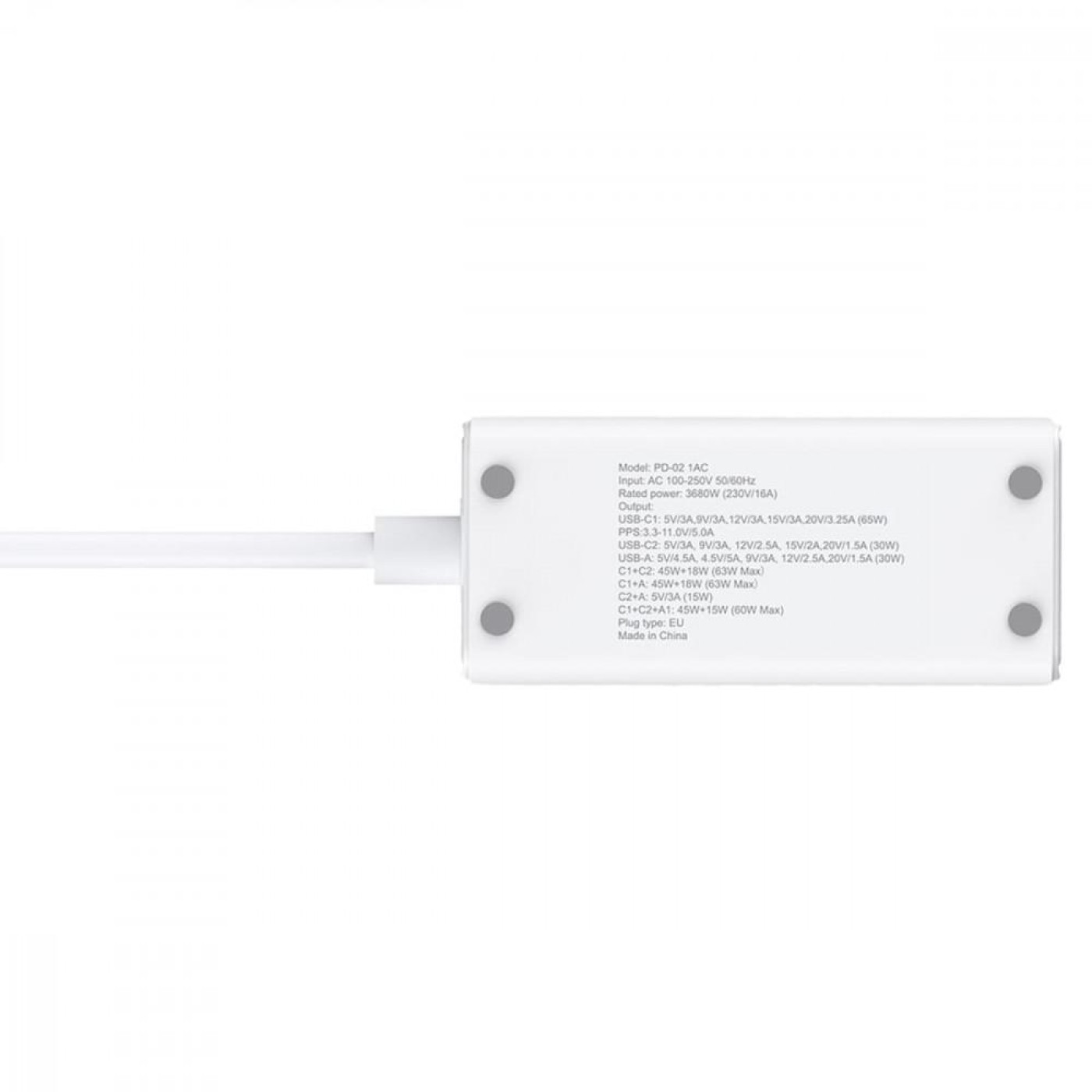 Сетевой фильтр Proove Power Strip PD-02 65W (2 Type-C + 1USB) white (PSP165210001)