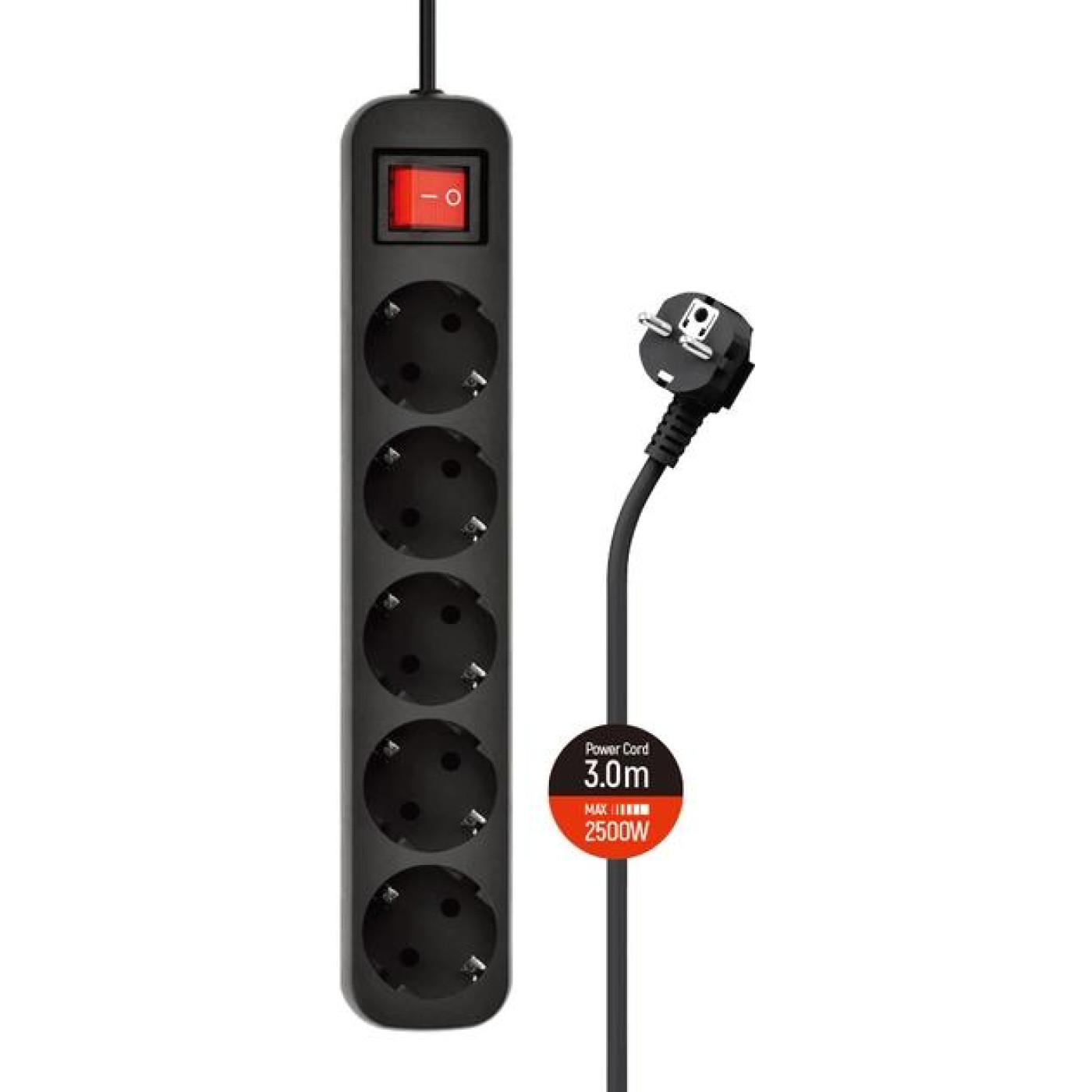 Мережевий фільтр olorWay 5 розетки/3M Black (CW-PSEA53BK)