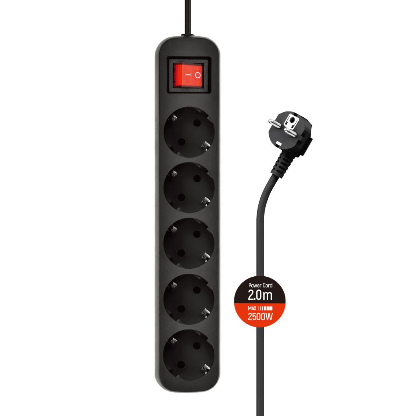 Сетевой фильтр olorWay 5 розетки/2M Black (CW-PSEA52BK)