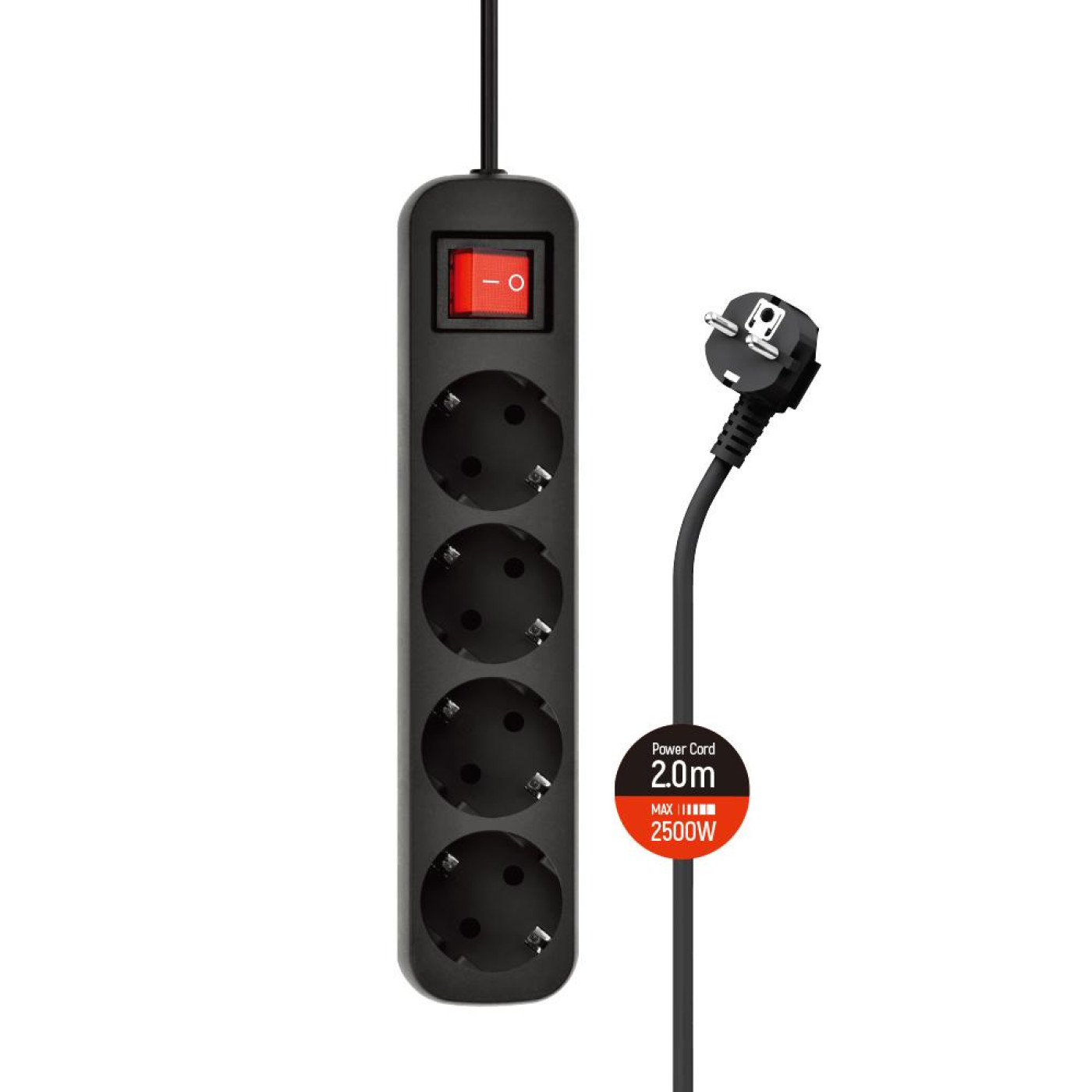 Сетевой фильтр СolorWay 4 розетки/2M Black (CW-PSEA42BK)