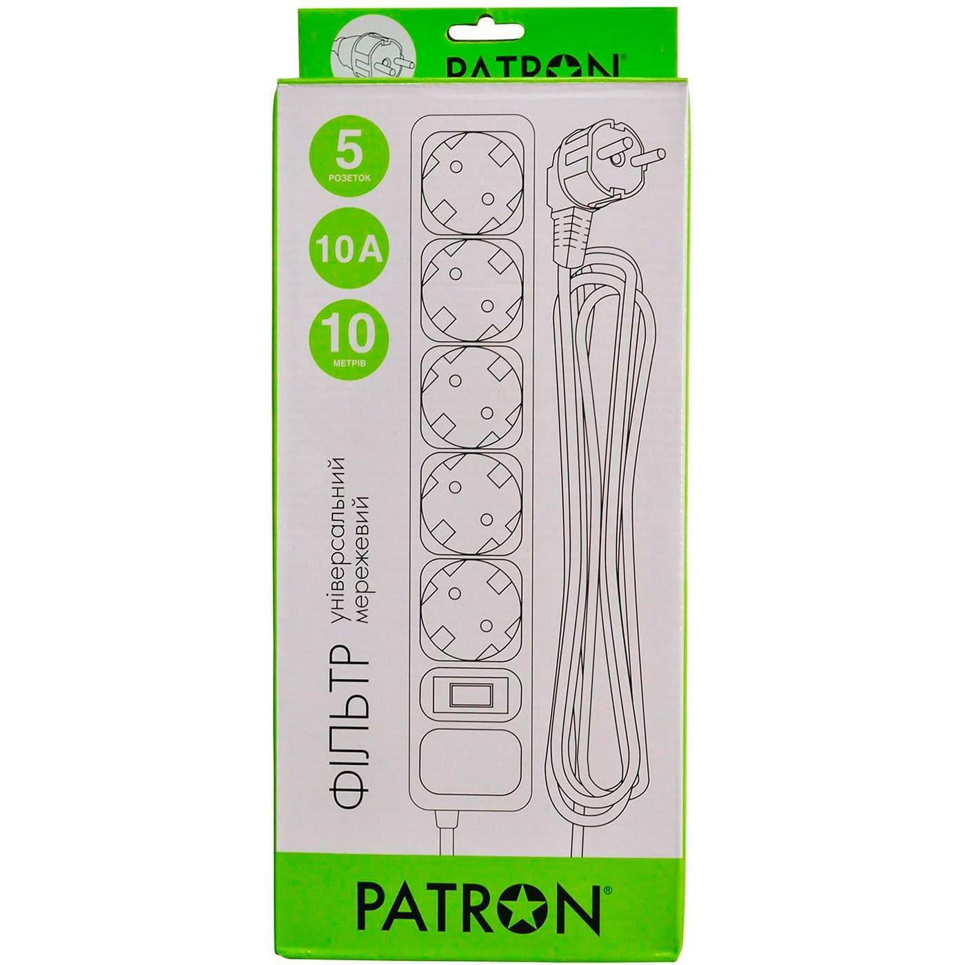 Сетевой фильтр 10 m3*1mm2 (SP-10510) 5 розеток BLACK (EXT-PN-SP-10510)