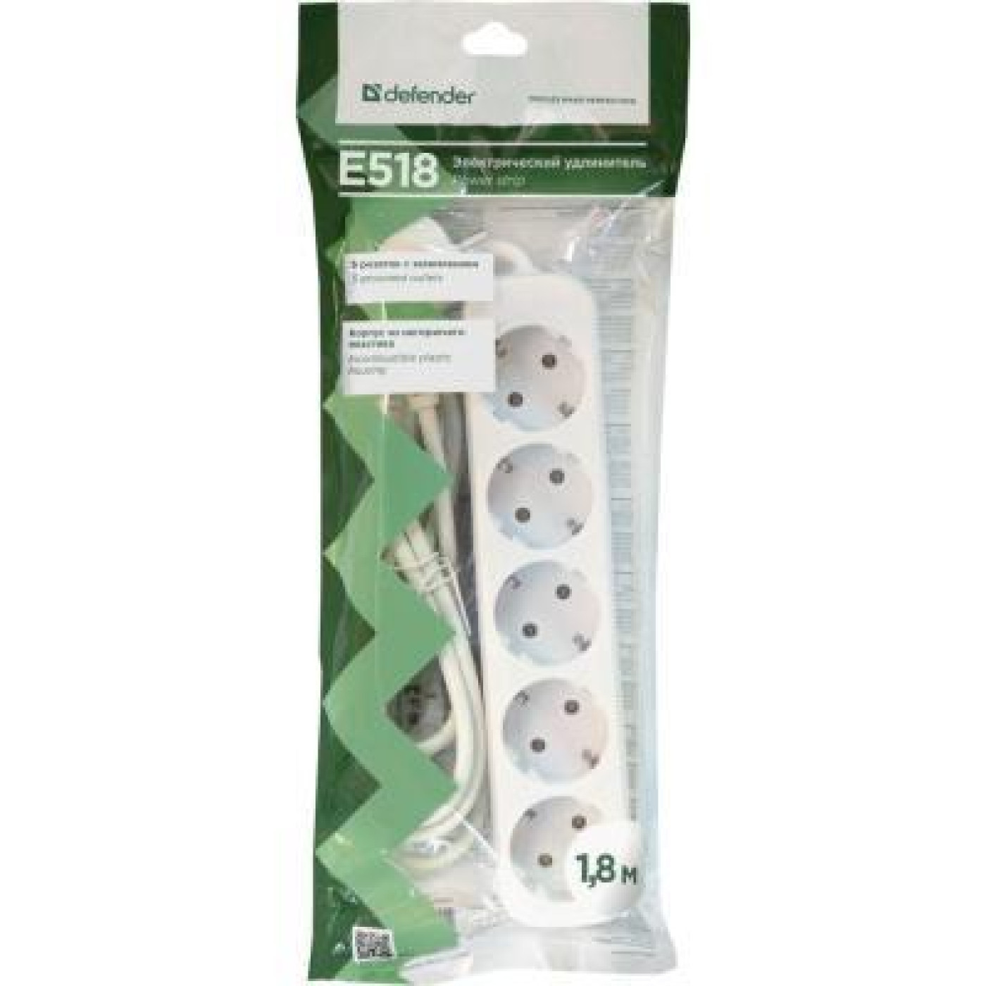 Сетевой фильтрE518 1.8 m 5 роз билий (99229)