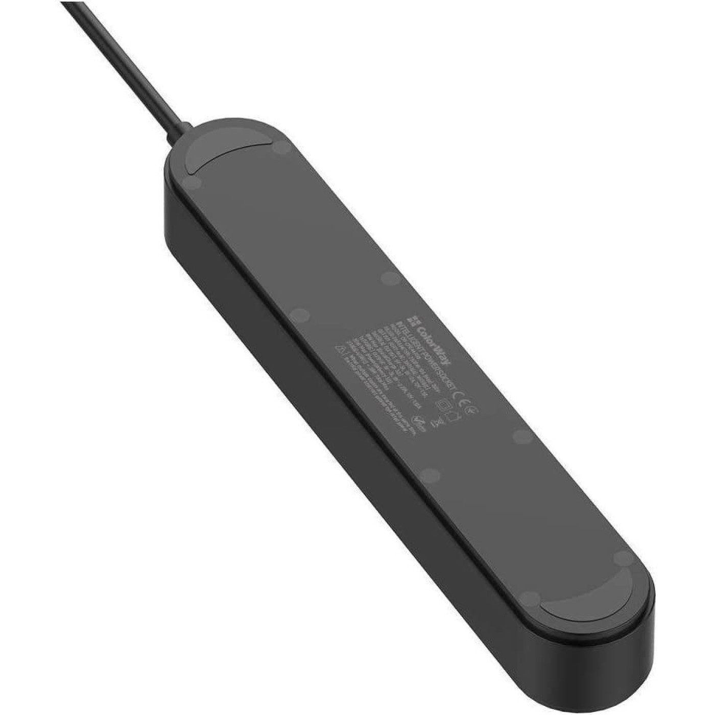 Мережевий фильтр-подовжувач СolorWay 4 розетки/4USB (Type-C PD20W + 3USB QC3.0) (45W) Black 2M
