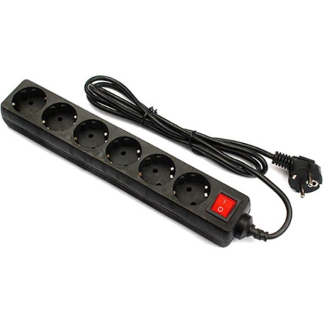 Сетевой фильтр 6 розеток, 1.8 м черный OEM (FC-B2006W 1.8 B)
