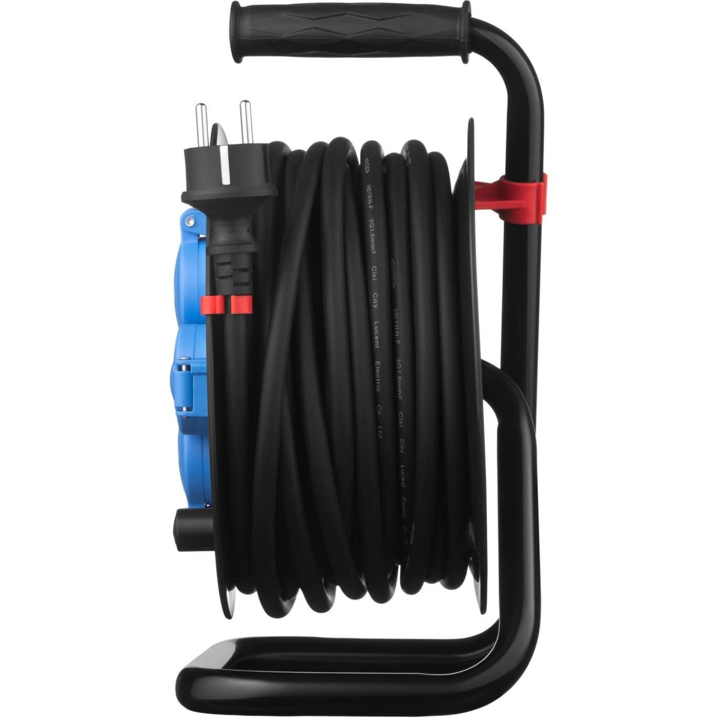 Мережевий фільтр 4XSchuko на котушці, ІР44, 3G*1.5мм, 20м, чорний (2E-CR4315IP44M20)