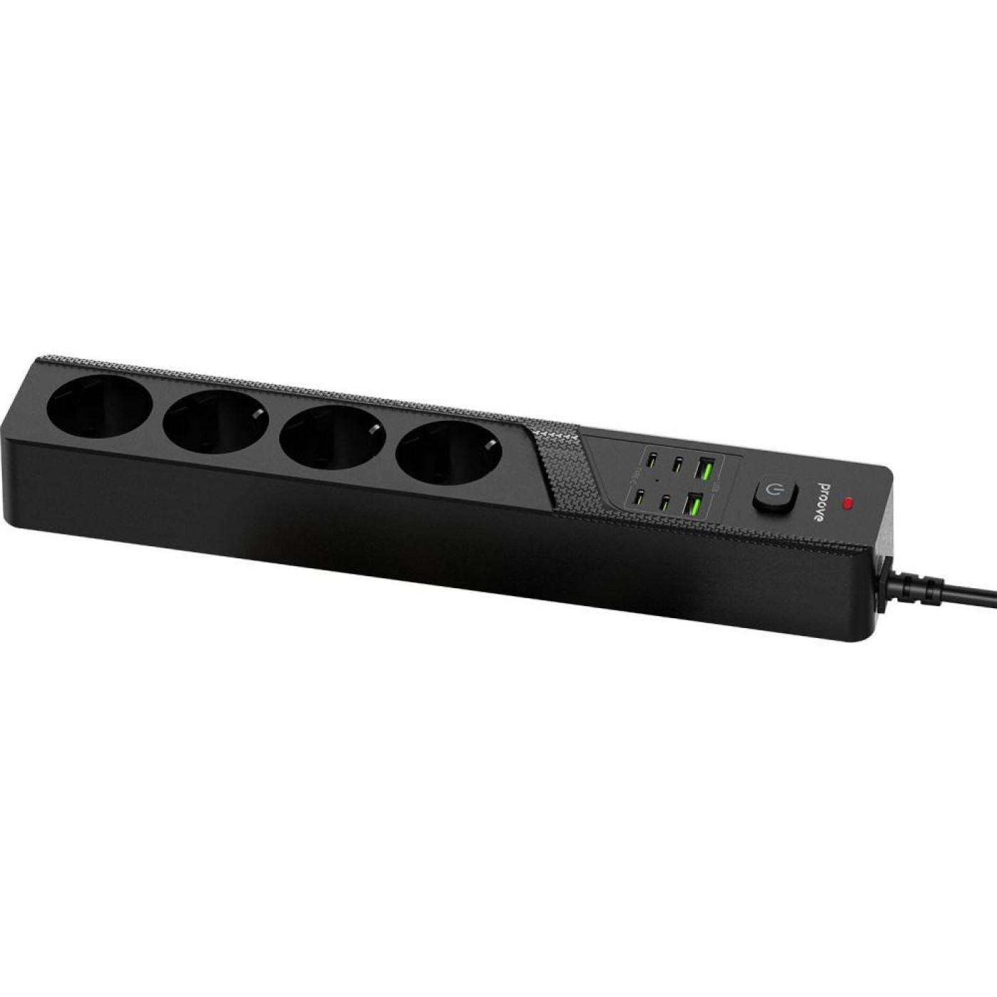 Мережевий фільтр Proove Power Strip P-04C (4 розетки + 2 USB + 4 Type-C) 2М black (PSPS25002421)