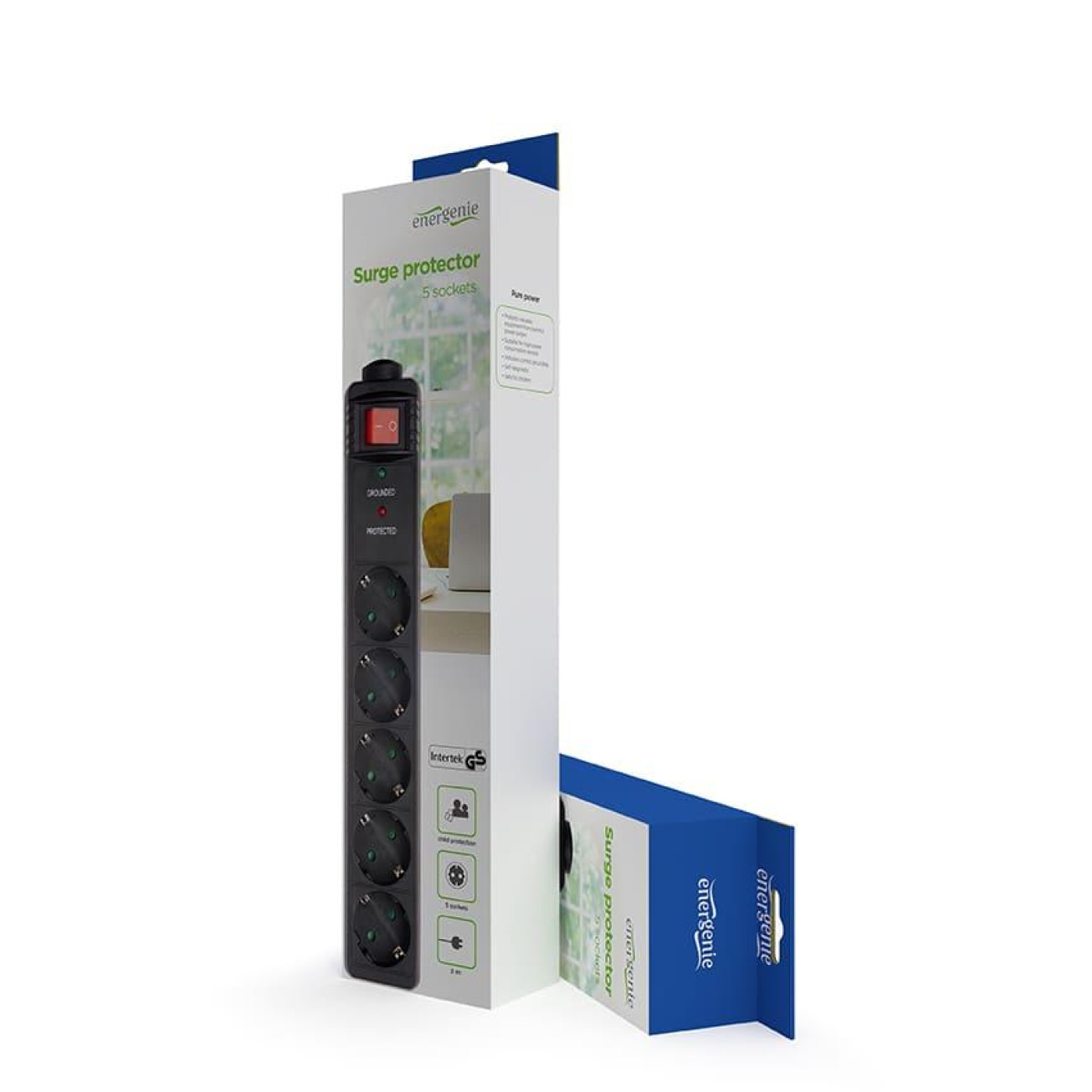 Сетевой фильтр SPG5-C-10, 3 м кабель, чорного кольору, 5 розеток (SPG5-C-10)