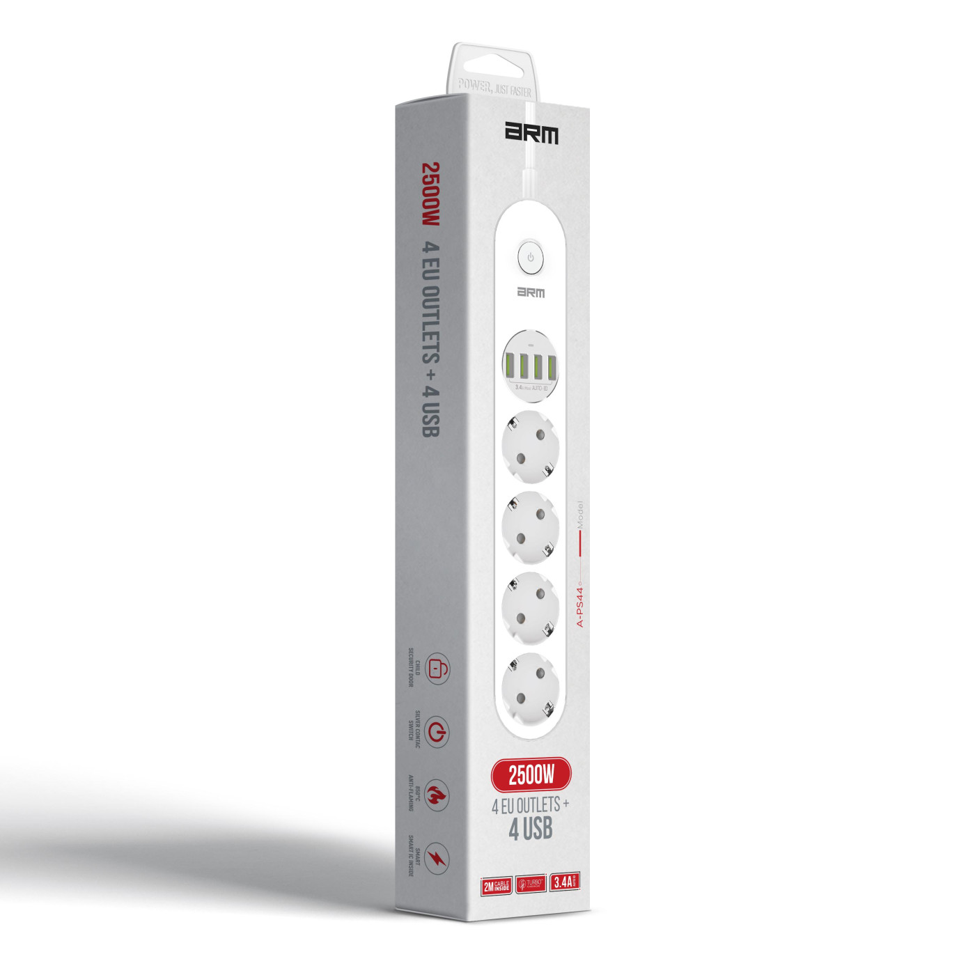 Сетевой фильтр ArmorStandart A-PS44 2m White (ARM70436)