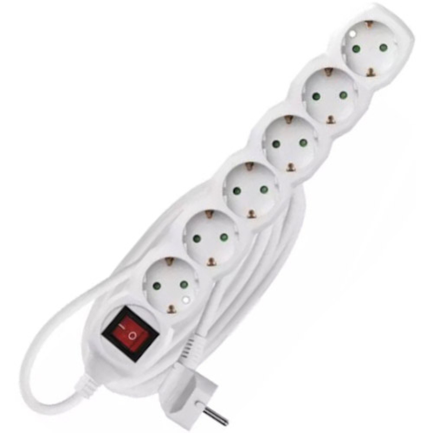 Сетевой фильтр з вимикачем, 6 розеток, 2м, White (P1622)