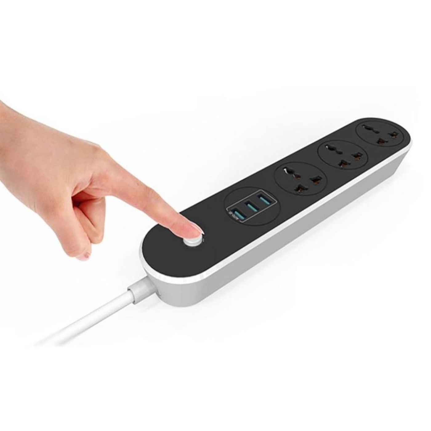 Мережевий фільтр olorWay 3 розетки, 3xUSB, 1.8м, Black (CW-CHU33B)