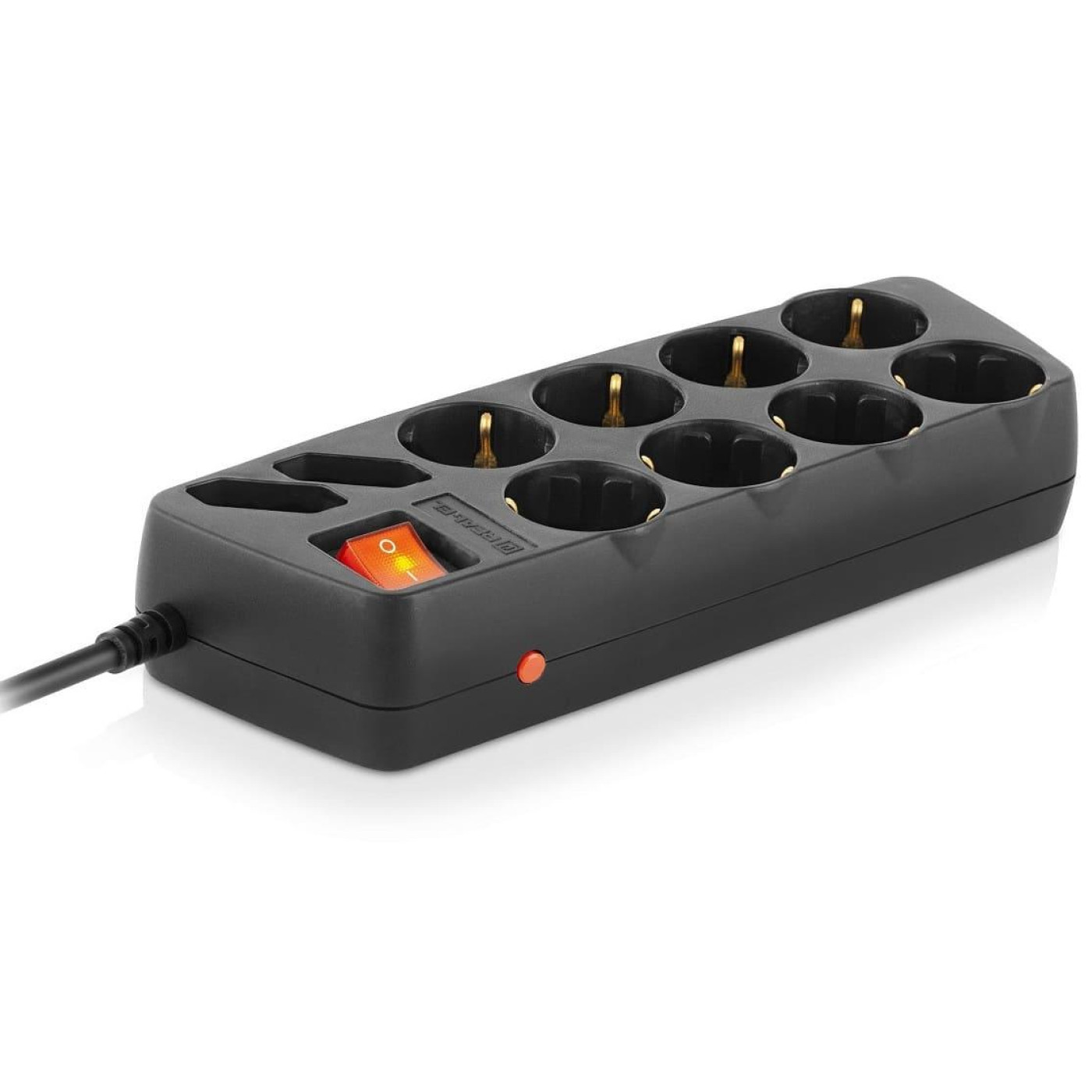 Сетевой фильтр RS-10 Protect 10 розеток 1.8 м Black, 10А, до 2.3 кВт, выключатель, заземление (EL122300038)