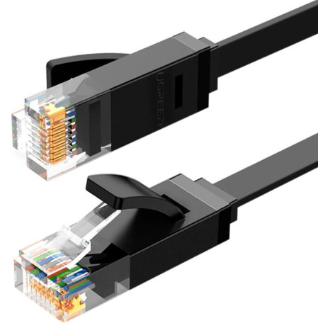 Патч-корд Ugreen NW102 Cat 6 U/UTP Lan Flat Cable 15m (Black) (UGR-50180)