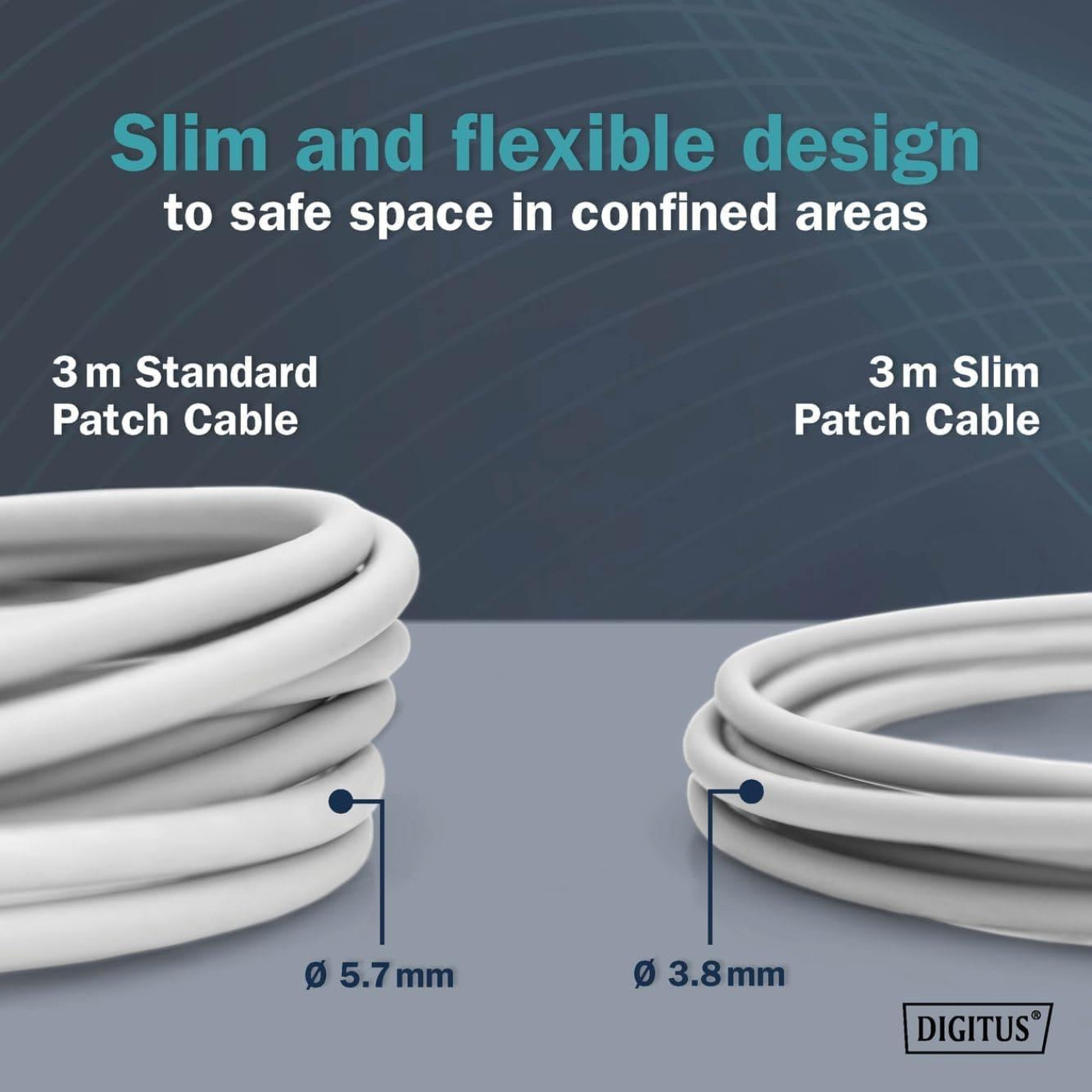 Патч-корд DIGITUS CAT 6a F-FTP Slim, 2 м, AWG 32/7, Cu, LSZH, сирий