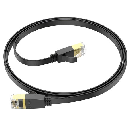 Патч-корд Hoco US07 General pure copper flat network cable(L=1M) Black (6931474780683)