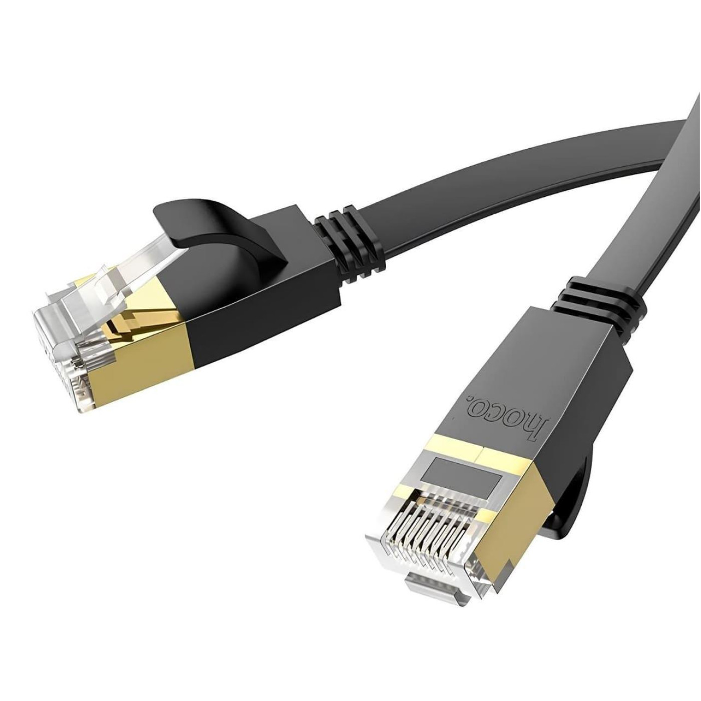 Патч-корд Hoco US07 General pure copper flat network cable(L=1M) Black (6931474780683)