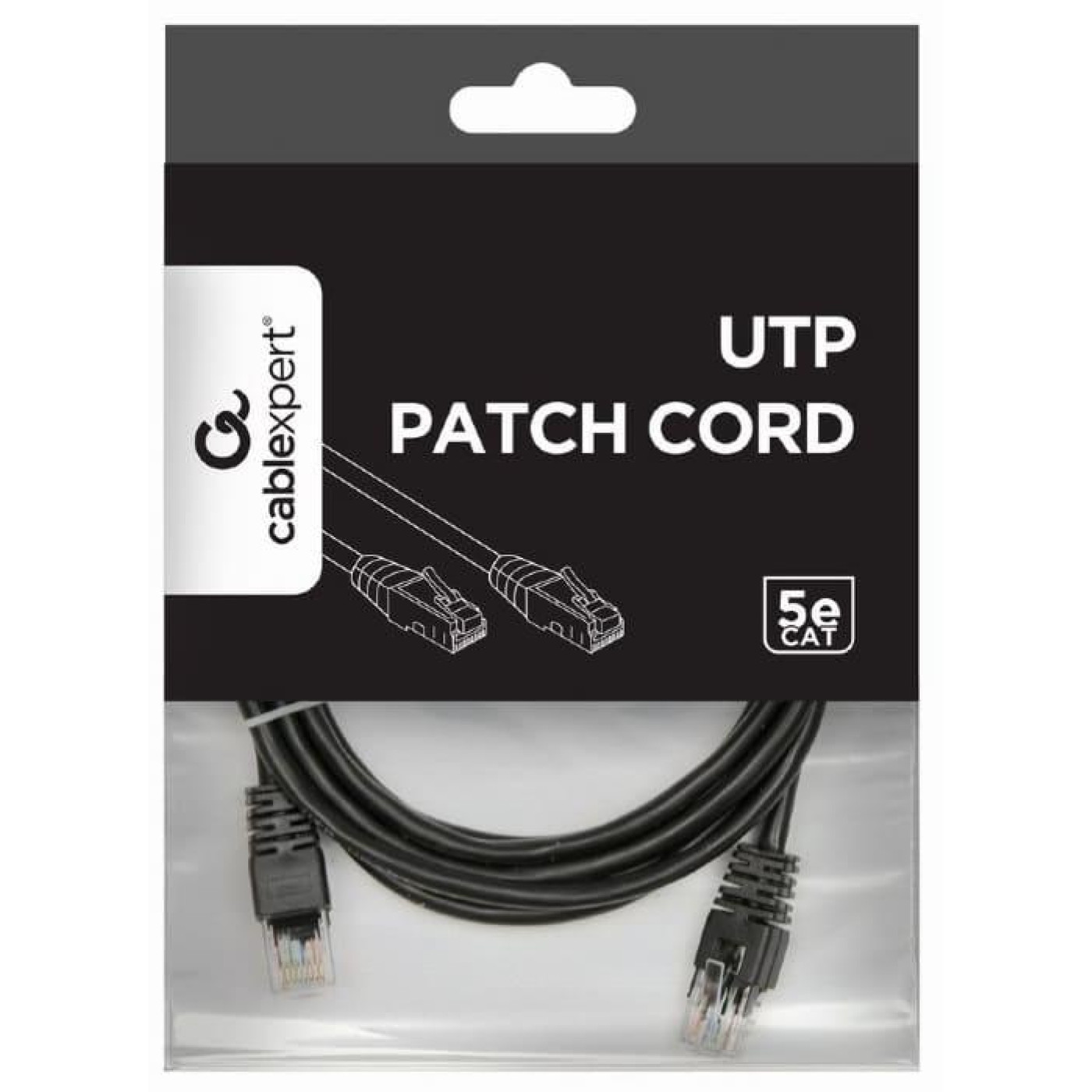Патч-корд Cablexpert 2M UTP категорія 5E Black (PP12-2M/BK)