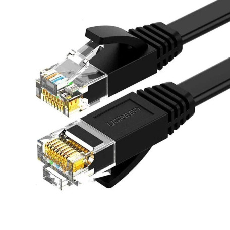 Патч-корд Ugreen NW102 Cat 6 U/UTP Lan Flat Cable 1m (Black) (50173)