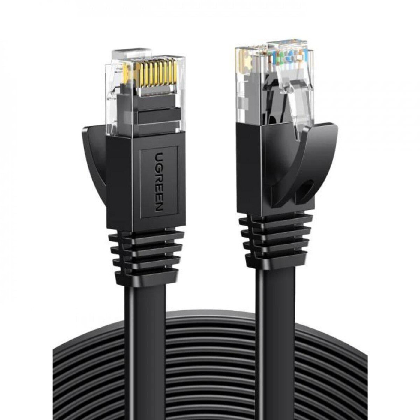 Патч-корд Ugreen Cat 6 U/UTP Lan Flat Cable 1m (Black) (UGR-50173)