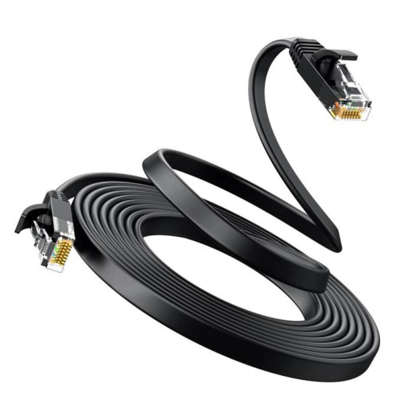 Патч-корд Ugreen Cat 6 U/UTP Lan Flat Cable 1m (Black) (UGR-50173)