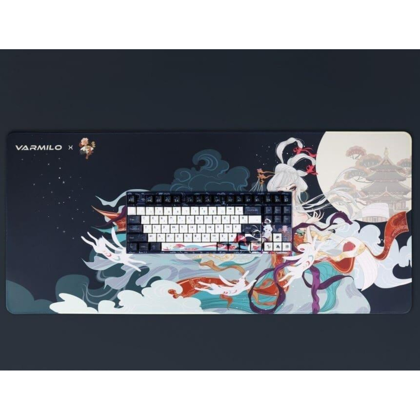 Игровая поверхность Varmilo Changъe Flying to the Moon Desk Mat XL (900х400х3мм) Green (ZDB052-01)