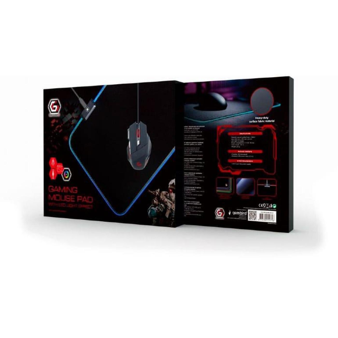 Игровая поверхность Gembird MP-GAMELED-M (250 x 350 х 4 мм.) (MP-GAMELED-M)