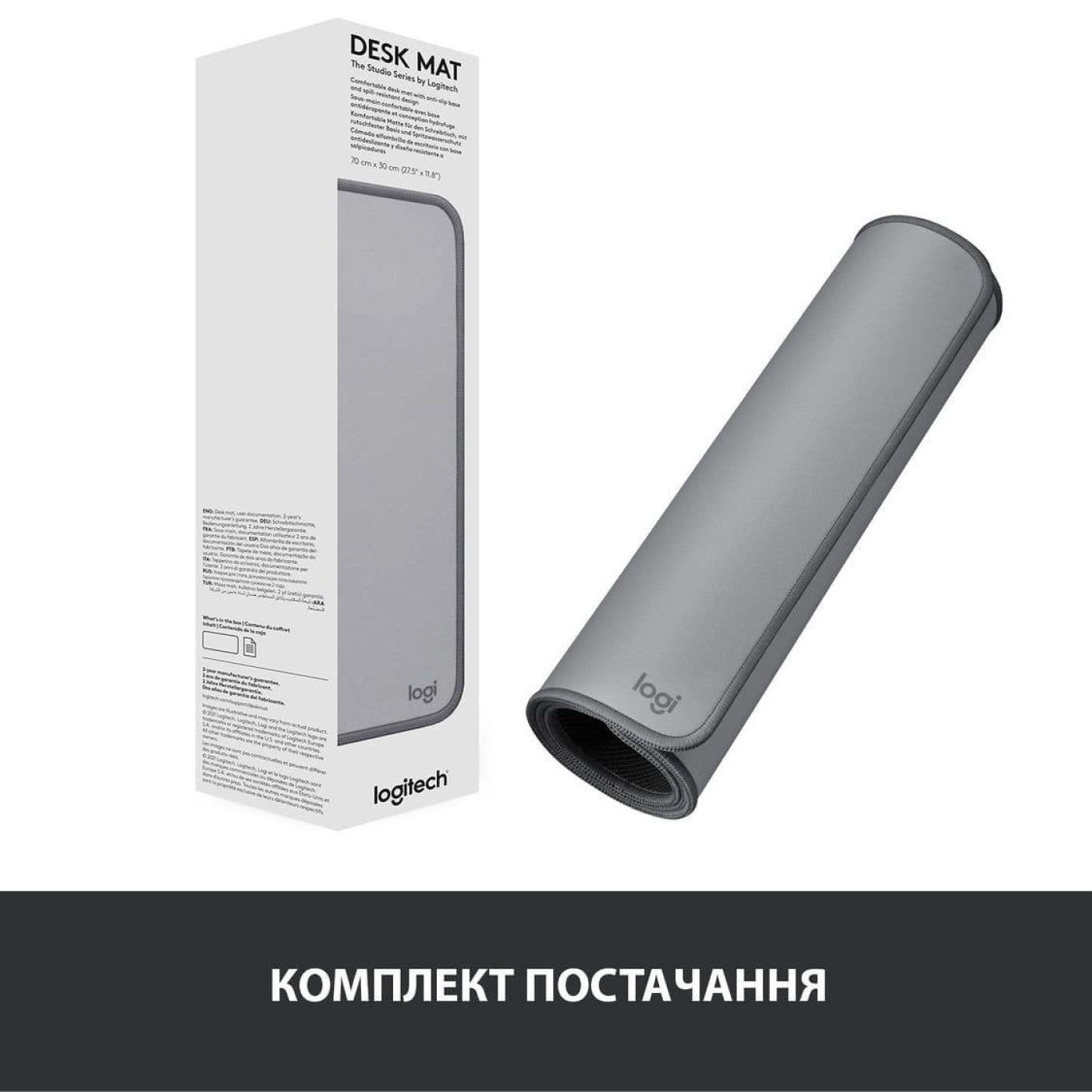 Ігрова поверхня Logitech Desk Mat Studio Series Mid Grey (956-000052)