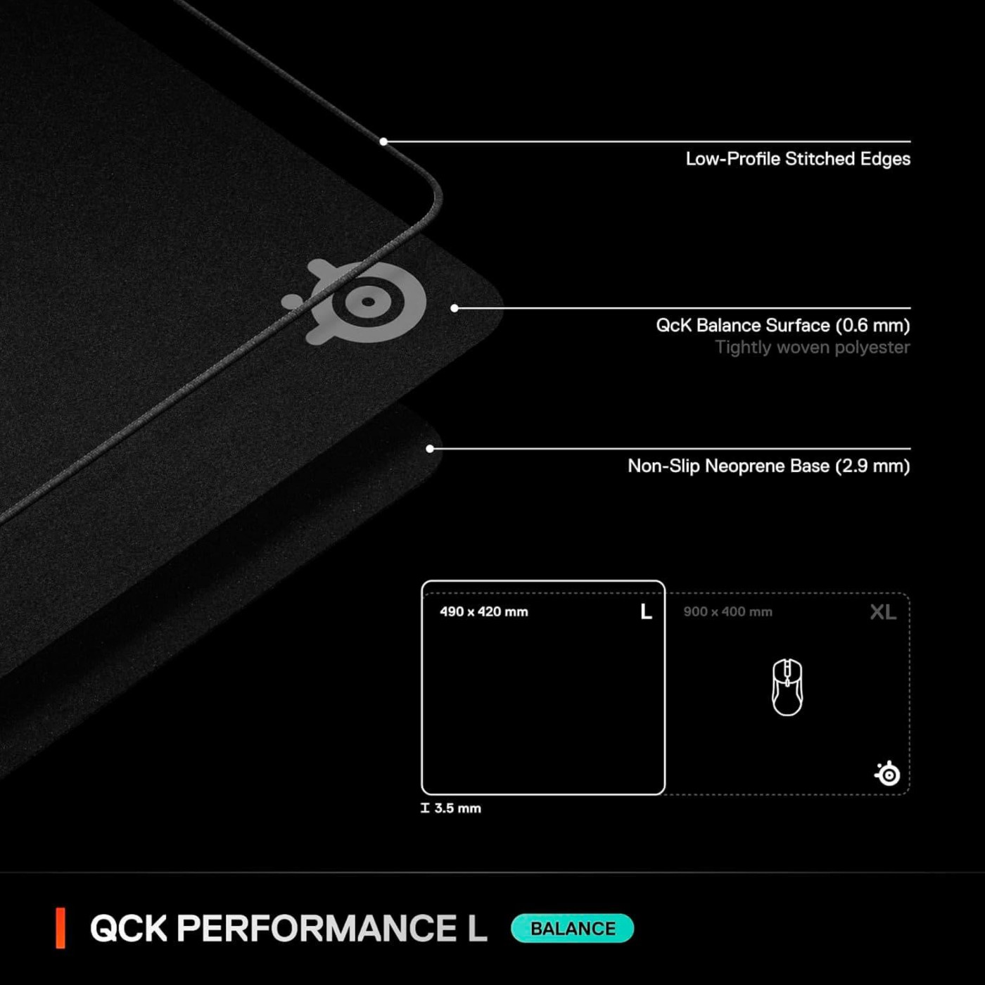 Ігрова поверхня SteelSeries QcK Performance L - Balance 490x420x3.5мм (63432)