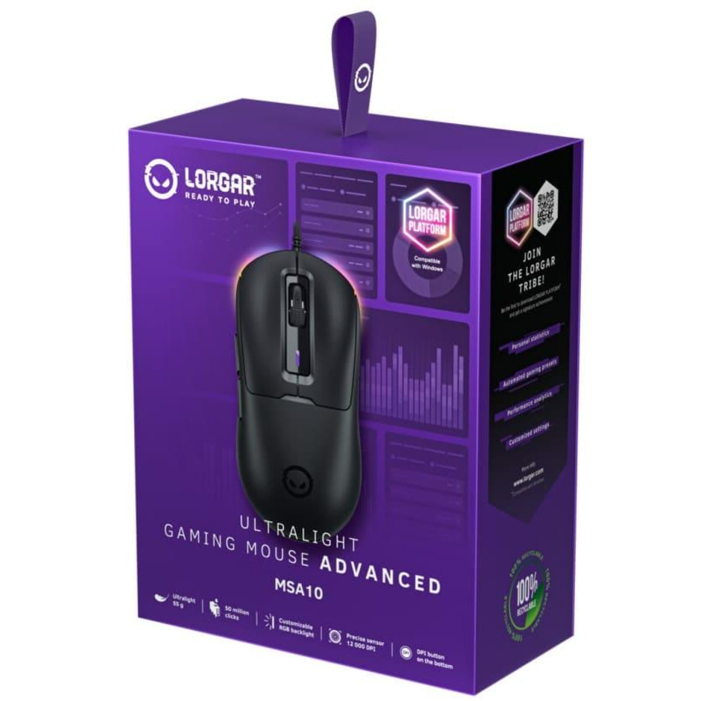 Мышь Lorgar MSA10 Ultralight Wired Gaming Mouse Black (LRG-MSA10-BK)